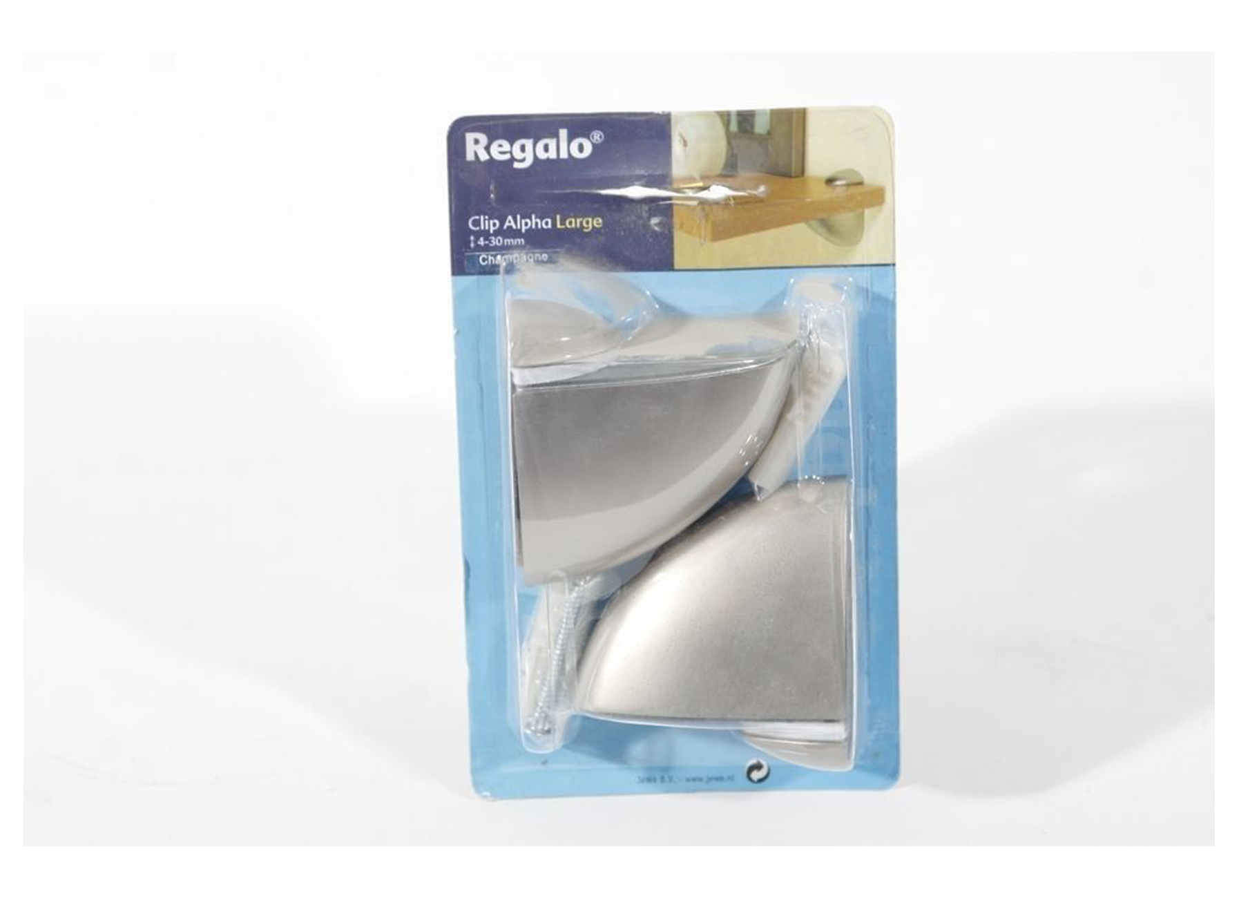 CLIP ALPHA PLANKENSTEUN LARGE 4-30MM NIKKEL 2 STUKS