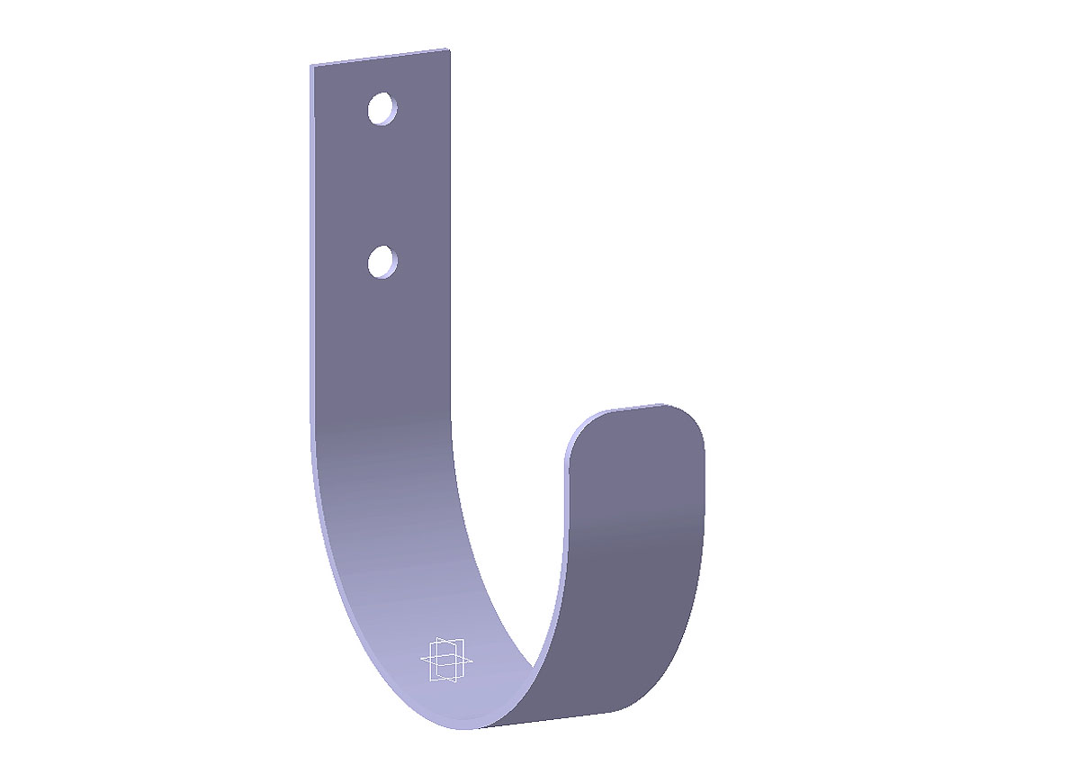 PLATTE HAAK VERZINKT 10X3.0CM ZWART