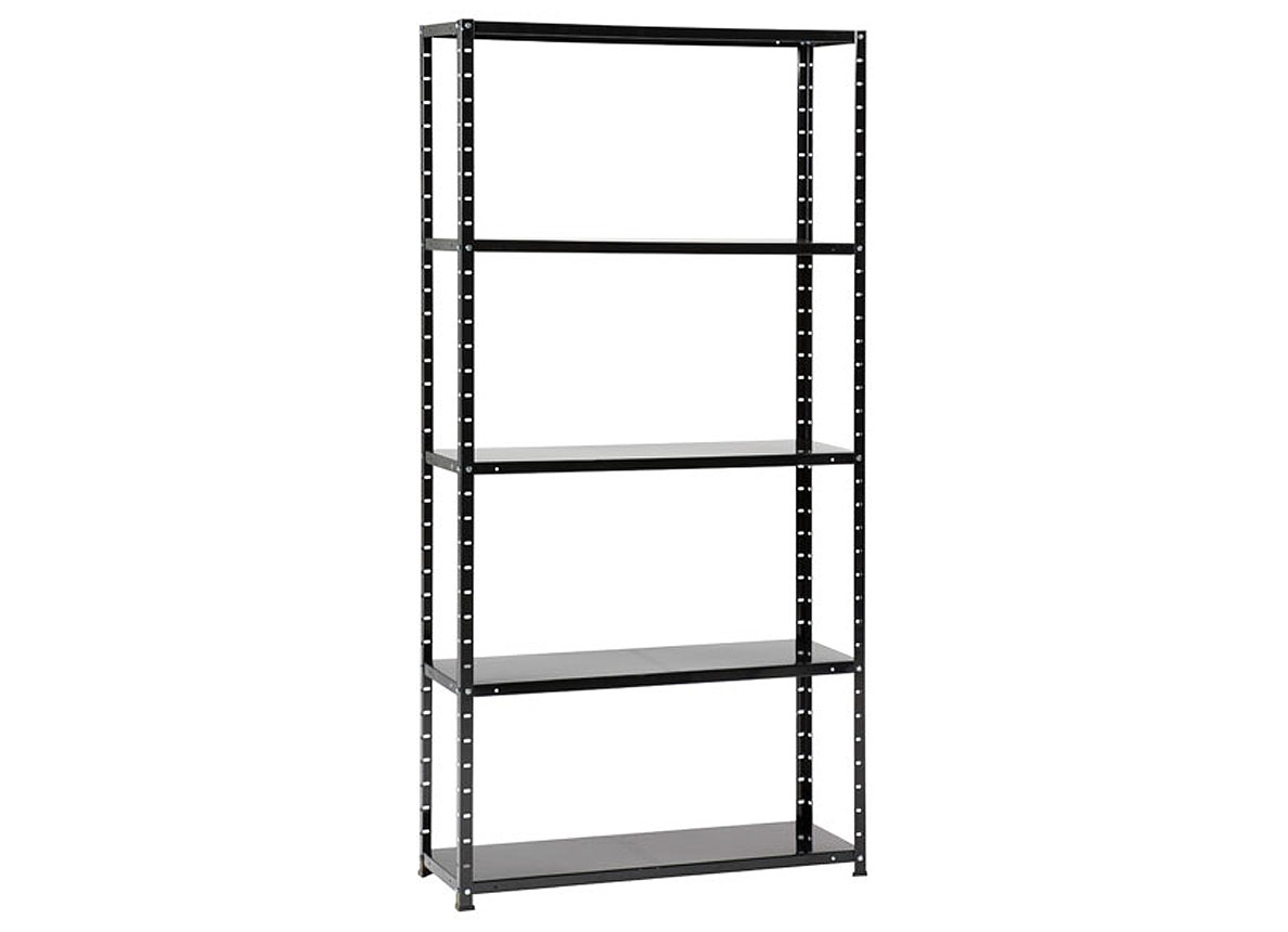 twaalf afbreken Groenten Metalen Rek 180x90x30cm - 5 Legborden - Zwart - gereedschappen - opbergen -  rekken - rekken metaal - metalen rek 180x90x30cm 5 legborden zwart