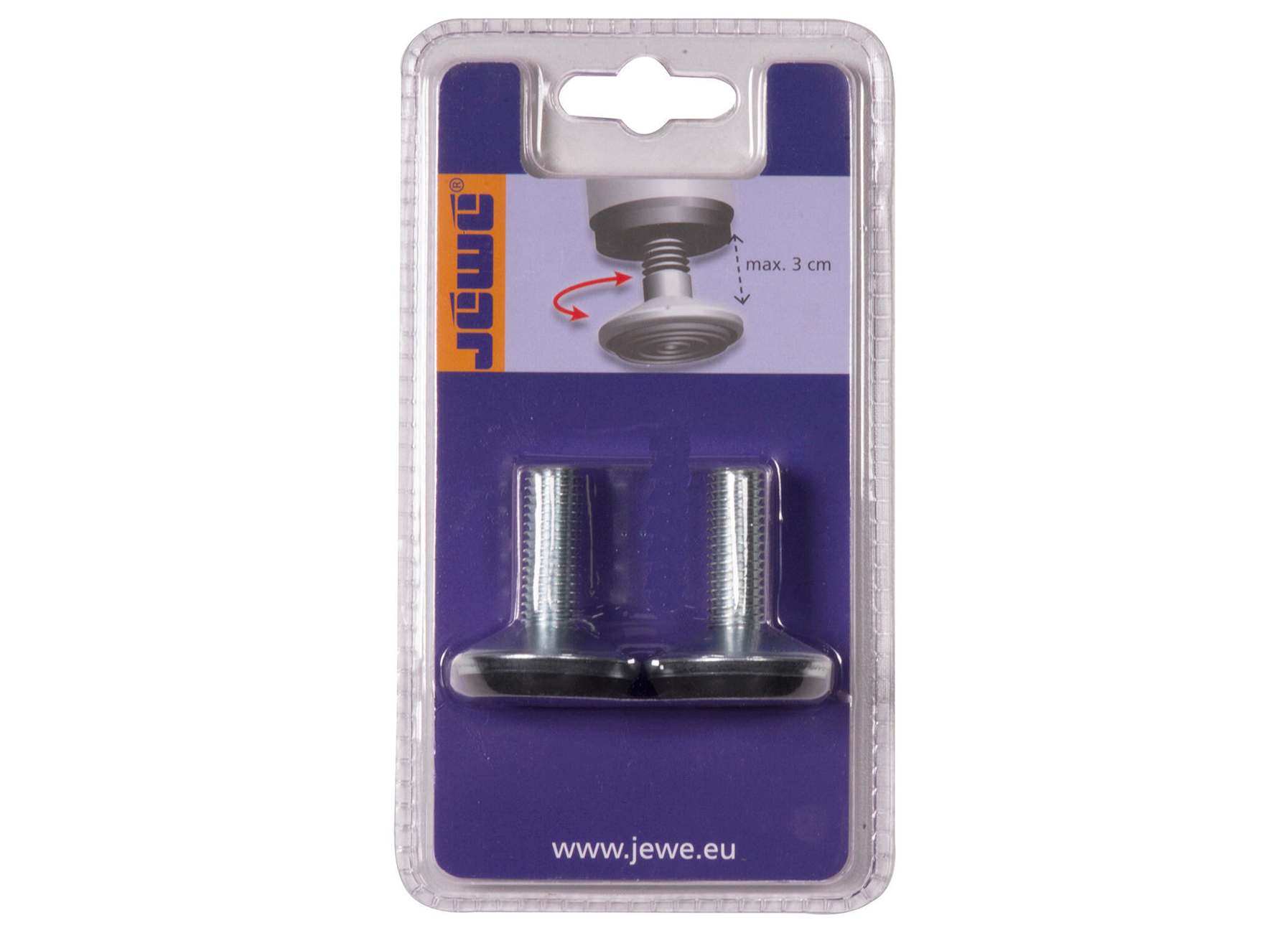 VERIN POUR PIED DE MEUBLE Ø30 CHROME