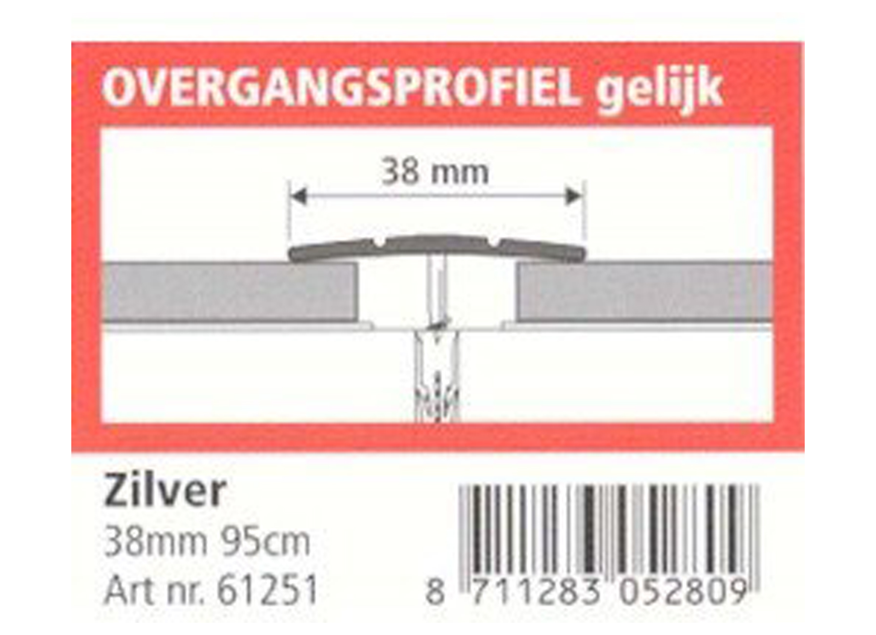 JEWE BARRE DE SEUIL EGAL 38MM ARGENT 95CM