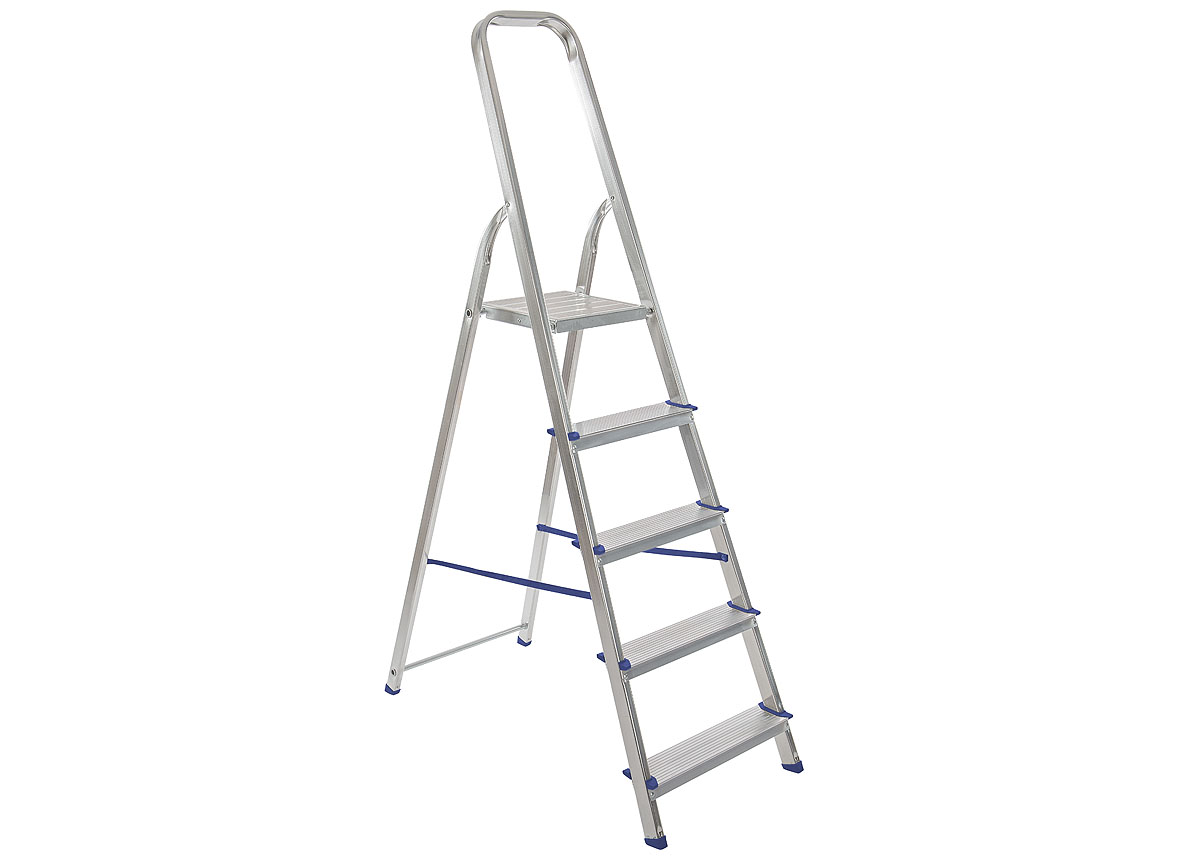 Trapladder Alu 5 Easy Step - gereedschappen - diverse gereedschappen - ladders - huishoudladders - alu 5 treden easy step