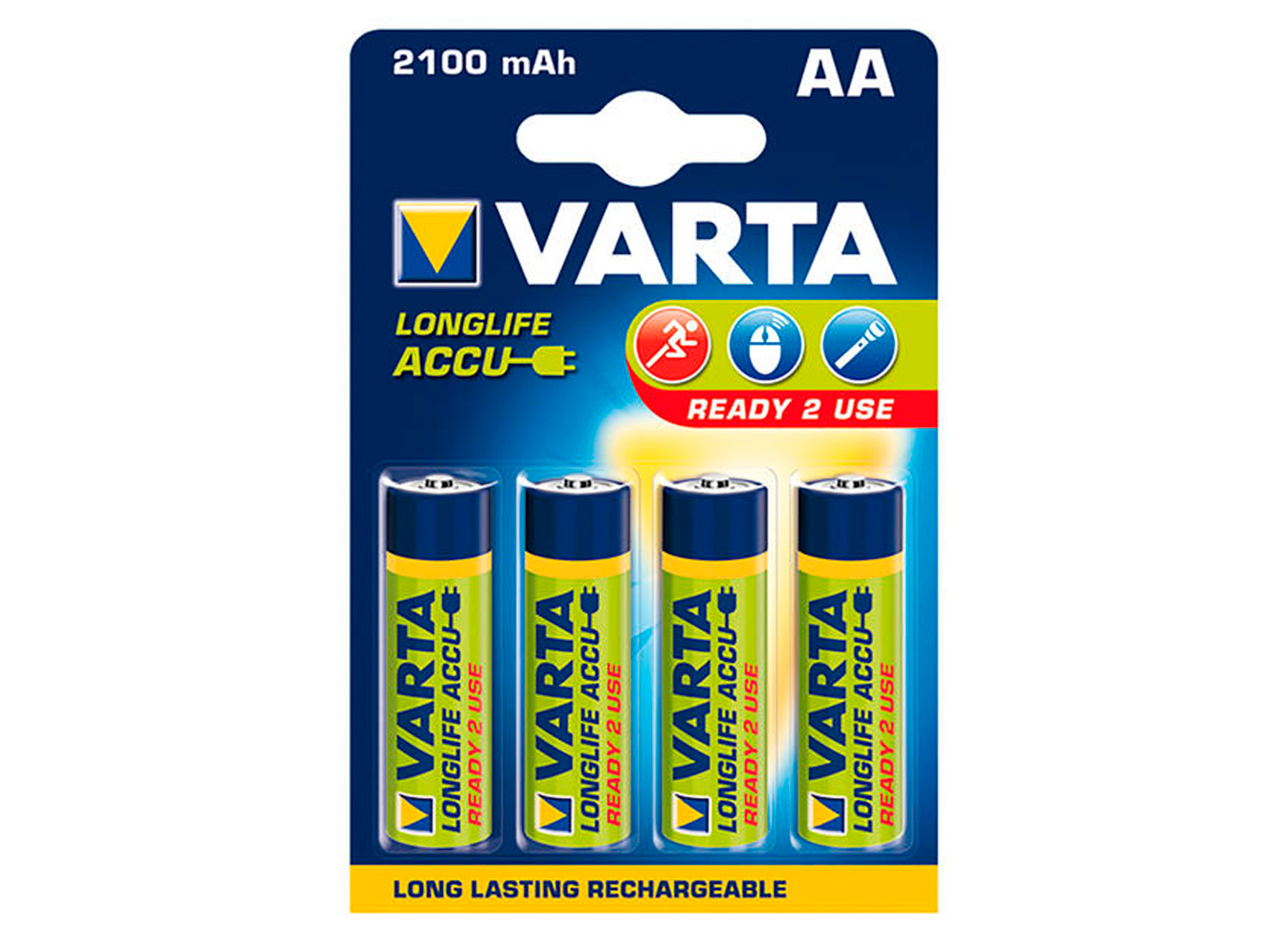 VARTA LONGLIFE ACCU RECHARGEABLE PENLITE AA 4-PACK 2100MAH