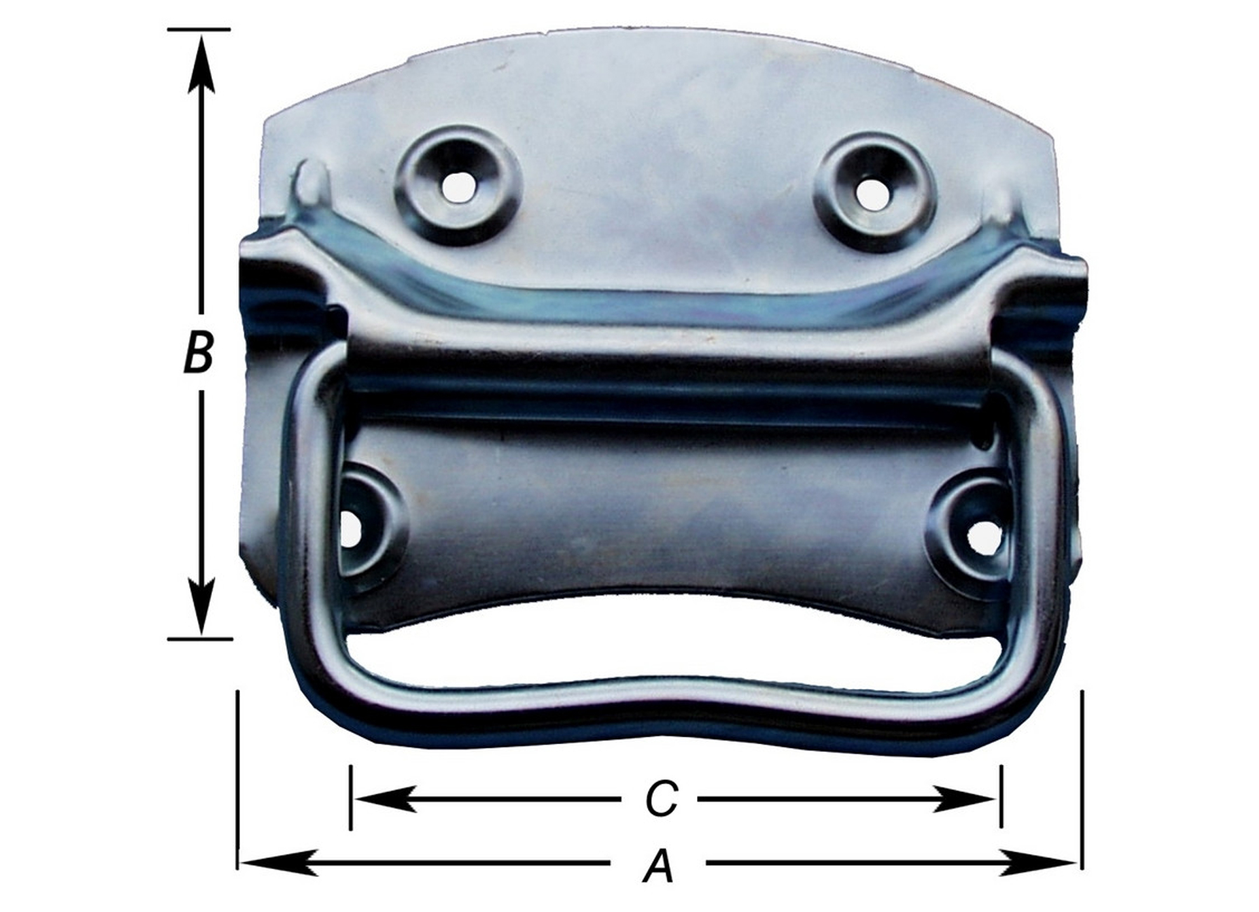POIGNEE DE MALLE FER GALVANISE 95 MM 2 PIECES