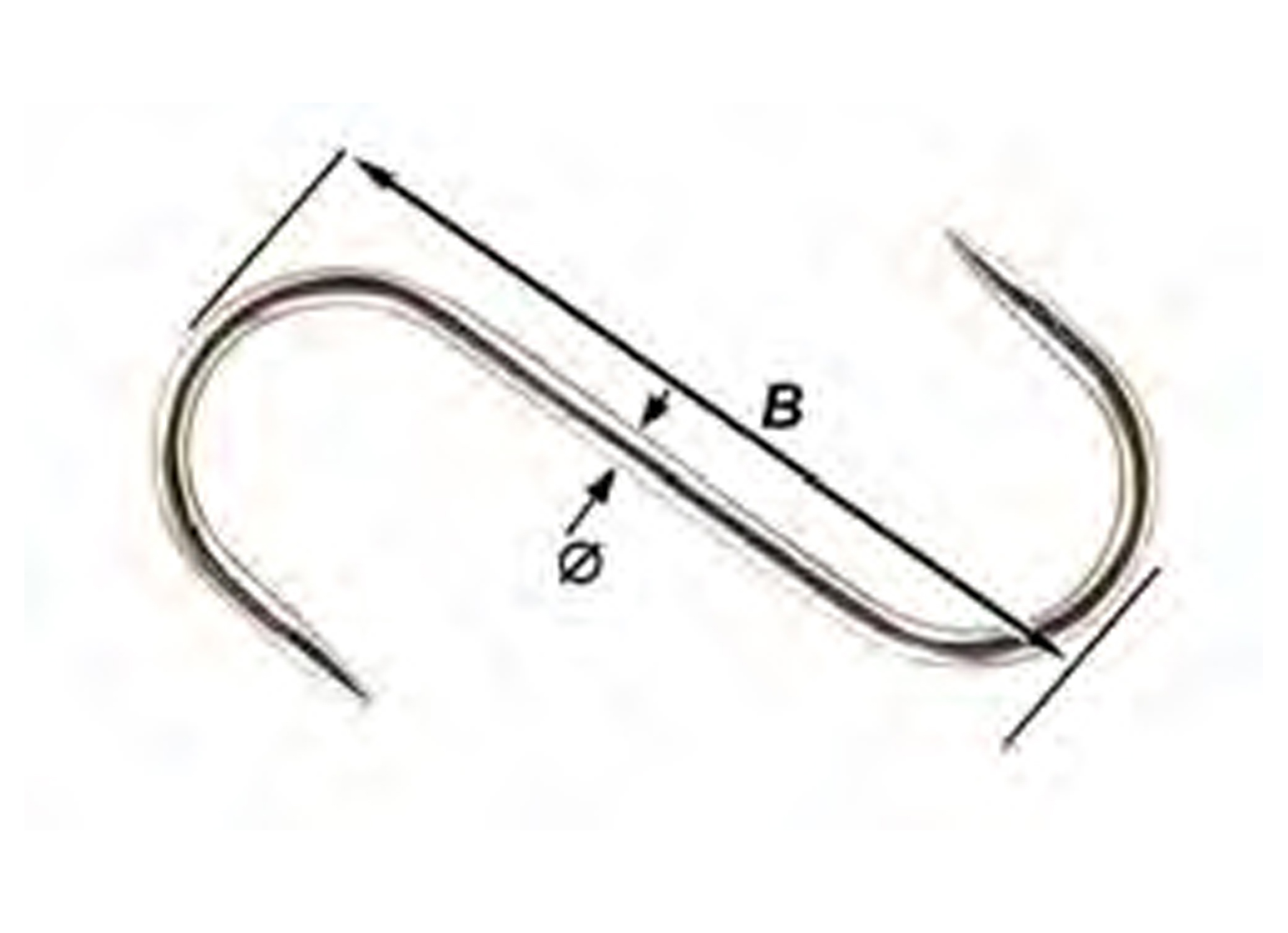 CROCHET DE BOUCHER INOX 18/10 4X80MM 2 PIECES