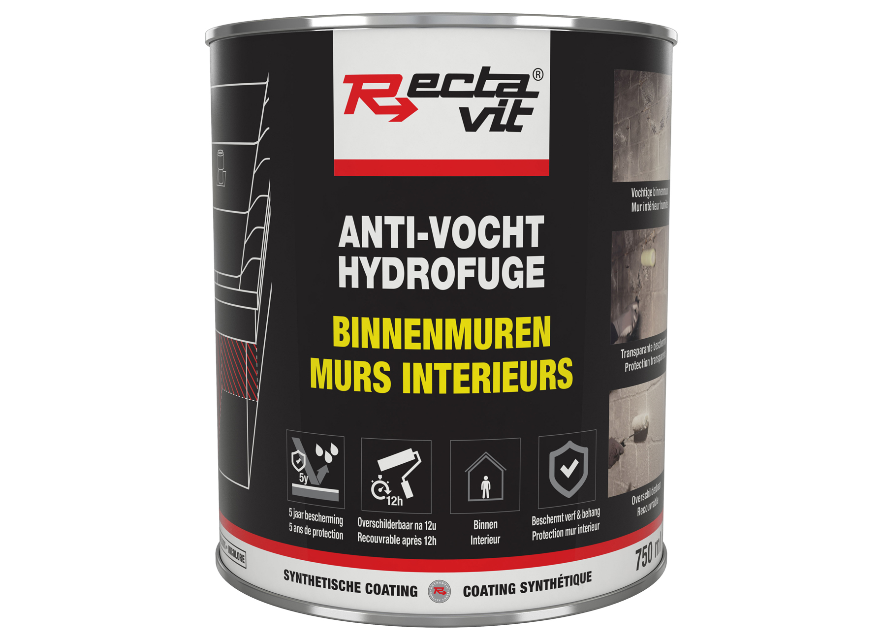 RECTAVIT VOCHTSCHERM BINNENMUUR 0,75L