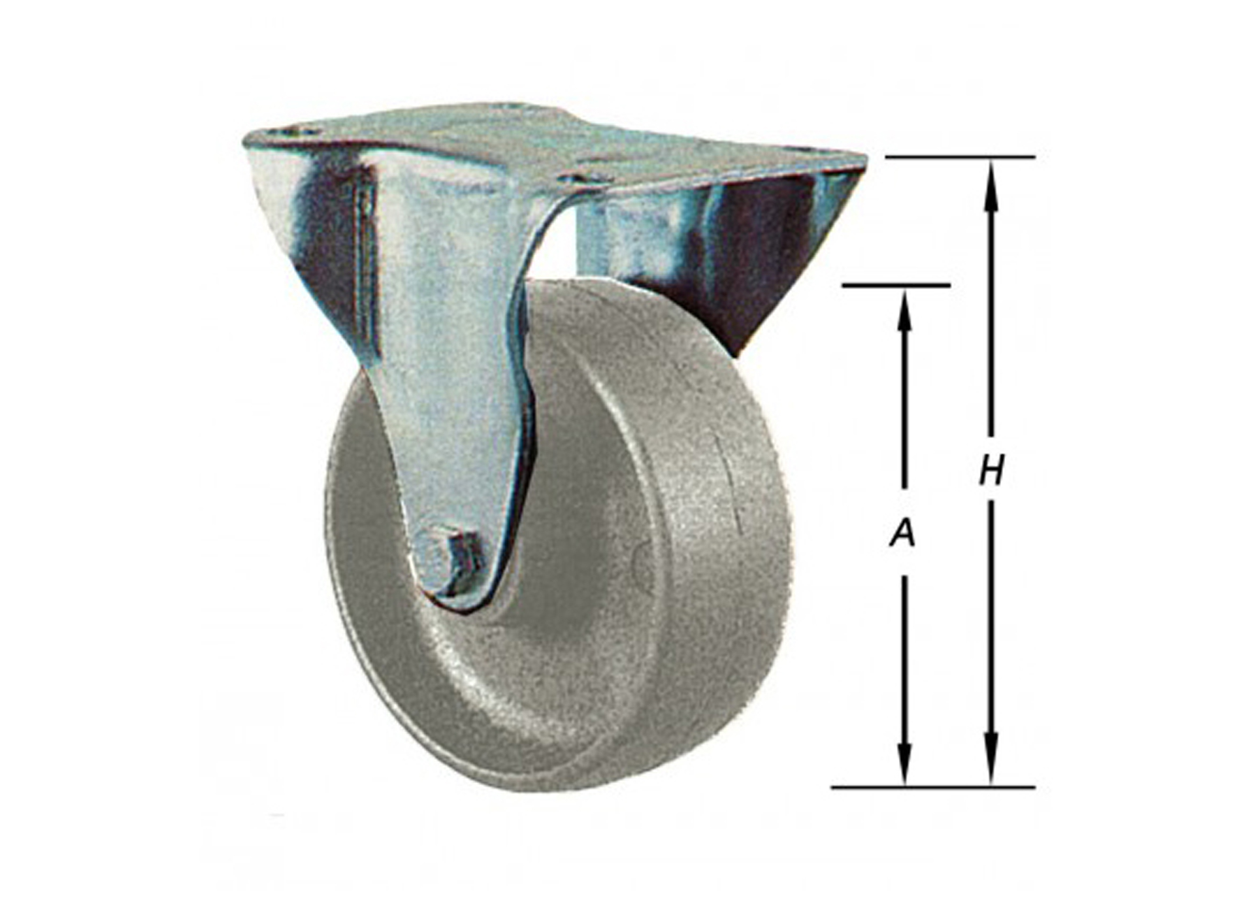 MEUBELWIELEN VASTE PLAAT POLYAMIDE GRIJS 30MM