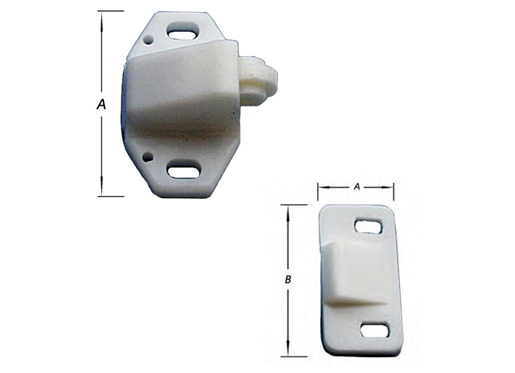 LOQUETEAU A ROULEAU + GACHES BLANC PVC 35MM