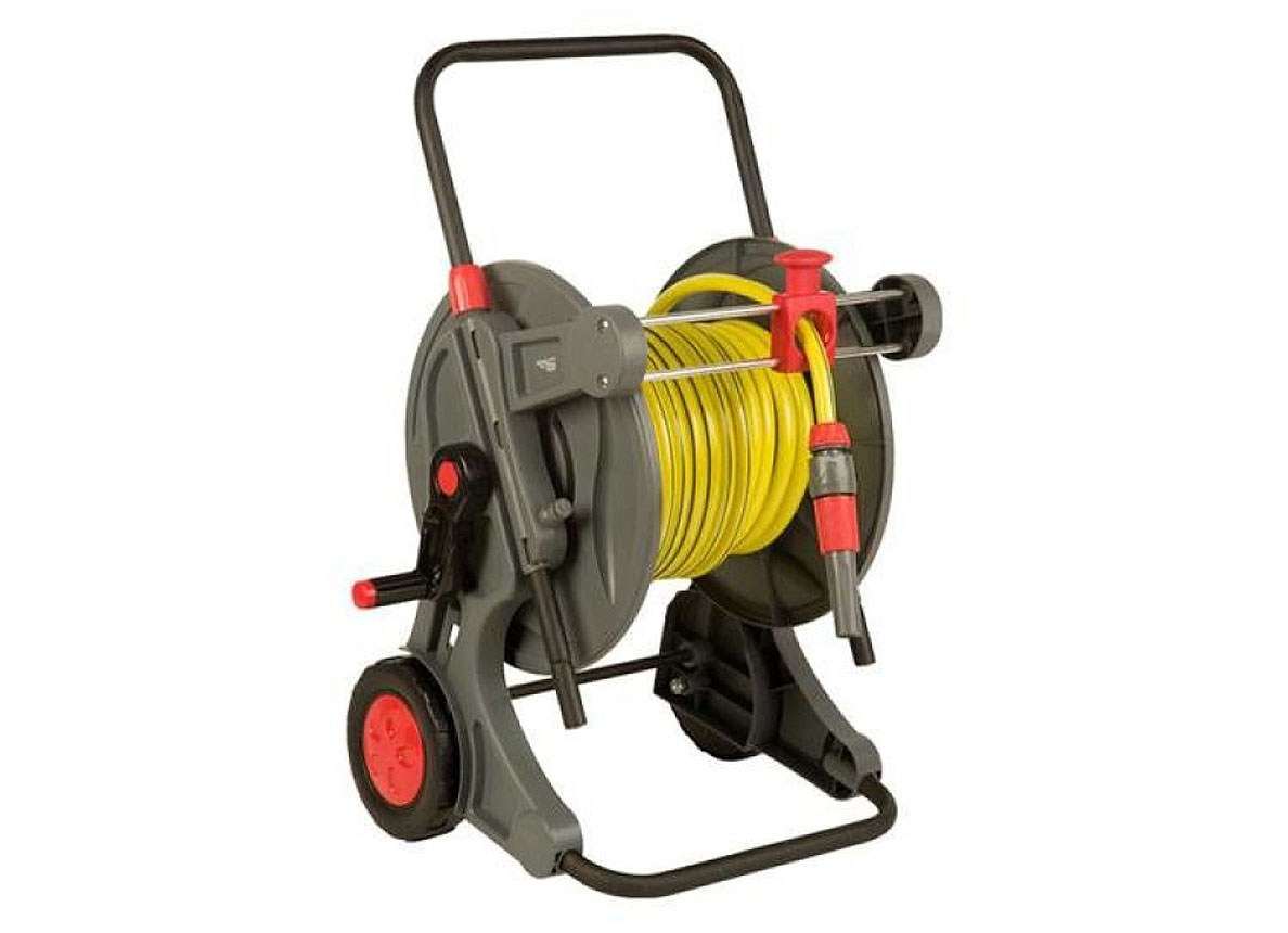 POLET DEVIDOIR + TUYAU 20M 1/2'' + SET DE RACCORDEMENT