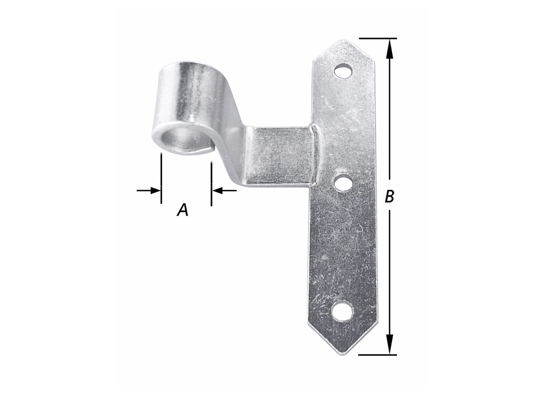 PENTURE DE VOLET BATTANT MODELE EN T COUDE ZINGUE GAUCHE 18X150MM
