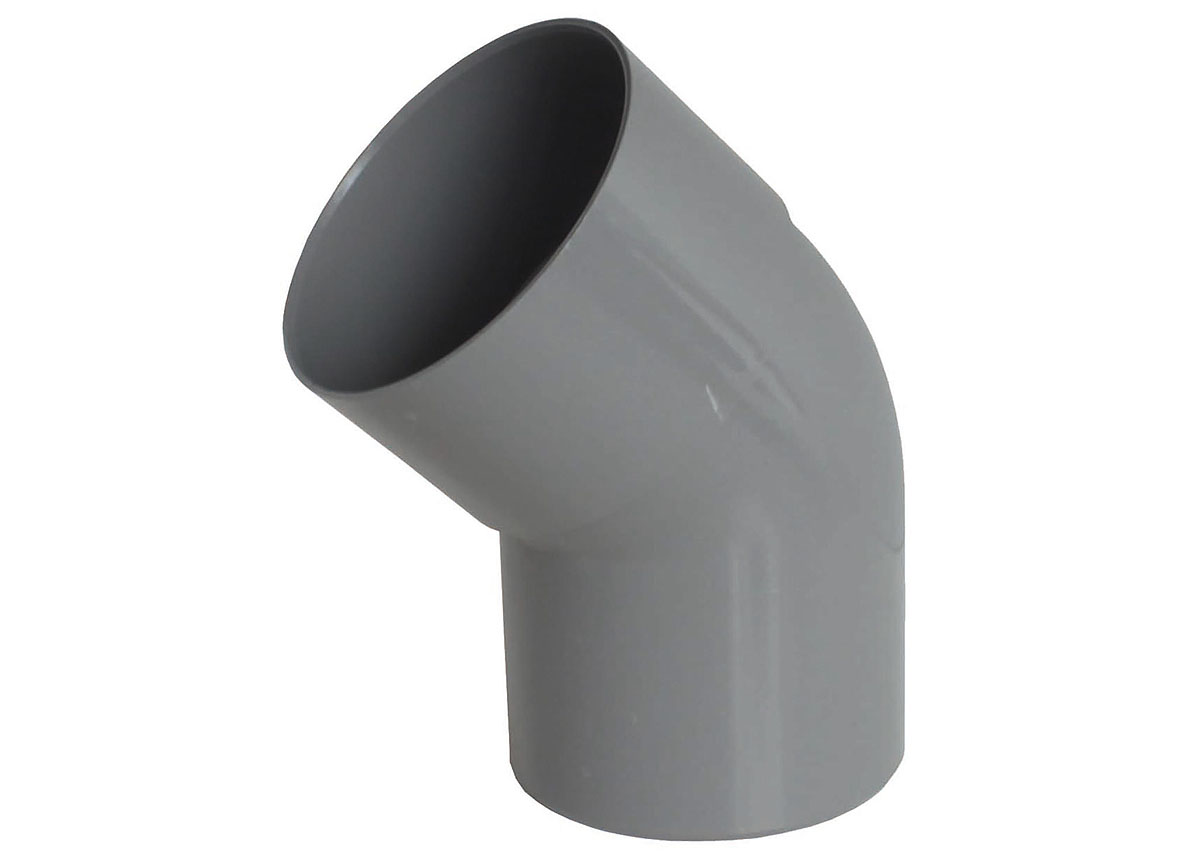 REGENWATER BOCHT Ø100MM 45° DONKERGRIJS M/F