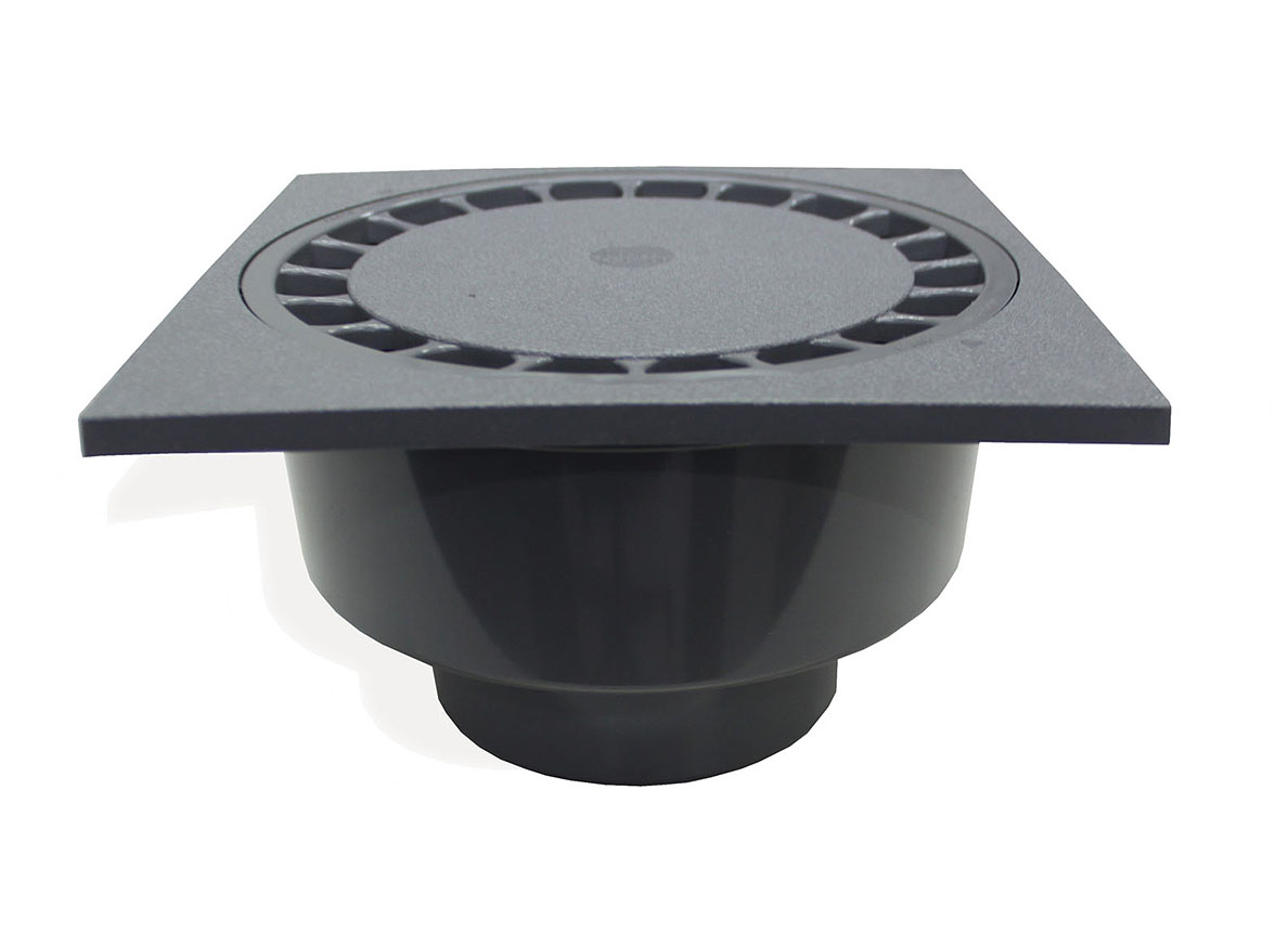 SCALA LOCK SIPHON DE COUR PVC 200X200 Ø100-110 GRIS FONCE