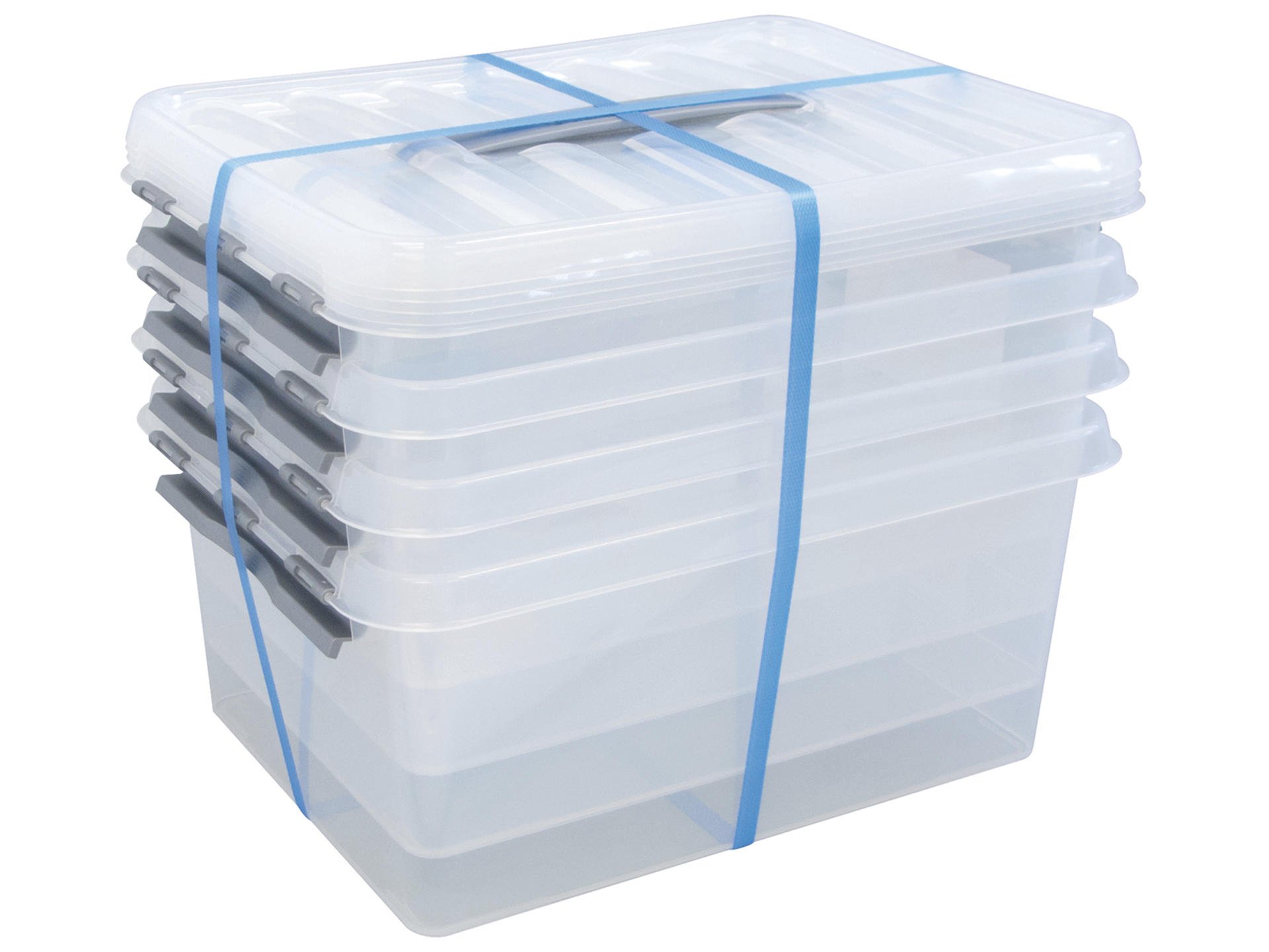 Q-LINE BOX 15L TRANSPARENT/METAL 4 PIECES