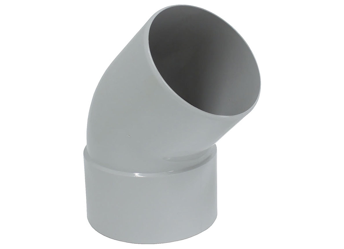 COUDE PLUVIALE Ø50MM 45° GRIS CLAIR M/F