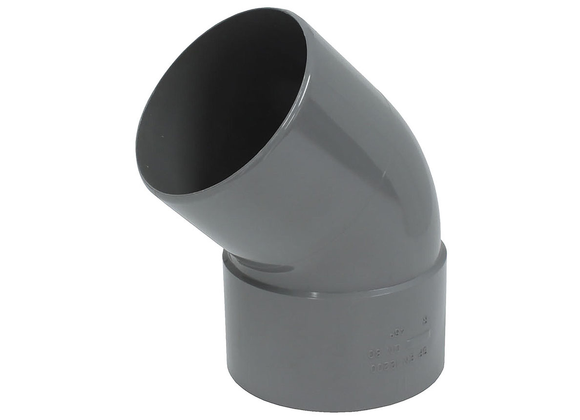REGENWATER BOCHT Ø80MM 45° DONKERGRIJS M/F