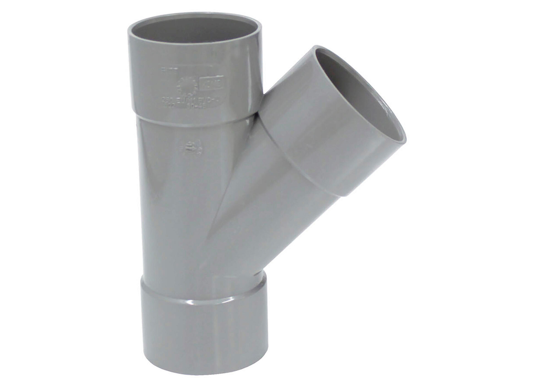 T EN PVC Ø40 45° GRIS F/F/F