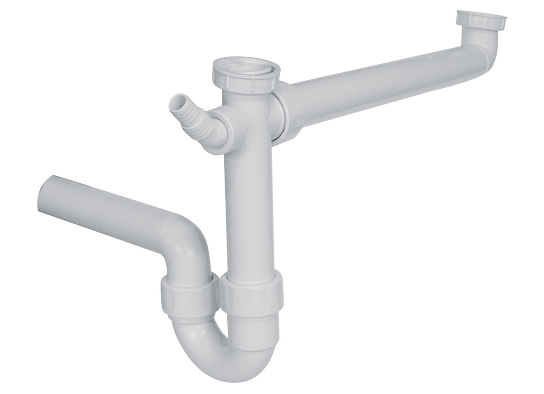 SIPHON POLYPROPYLENE BLANC DOUBLE EVIER 6/4'' X Ø40MM