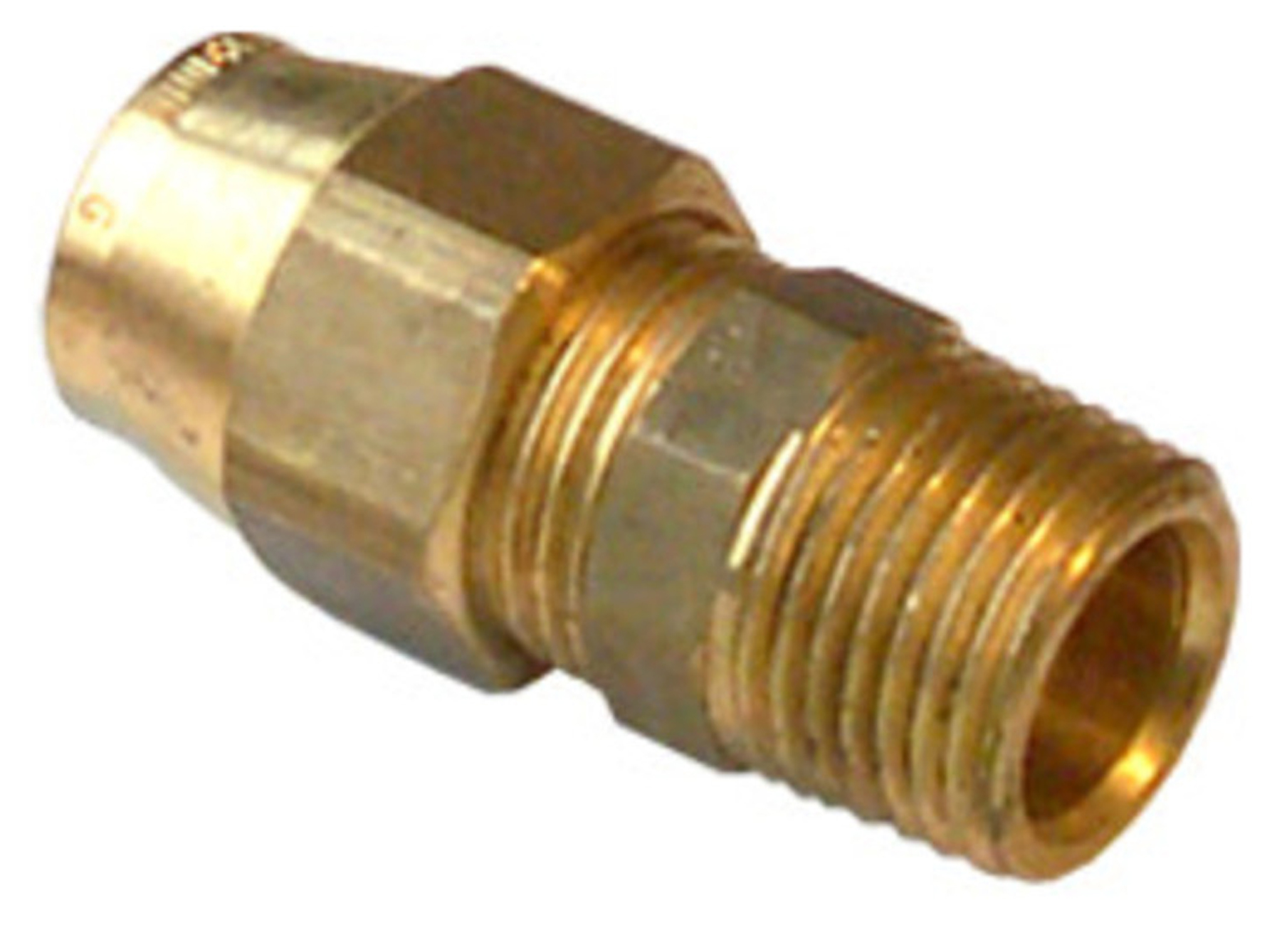 KNELFITTING GAS MESSING RECHTE KOPPELING 1/2''M X Ø15