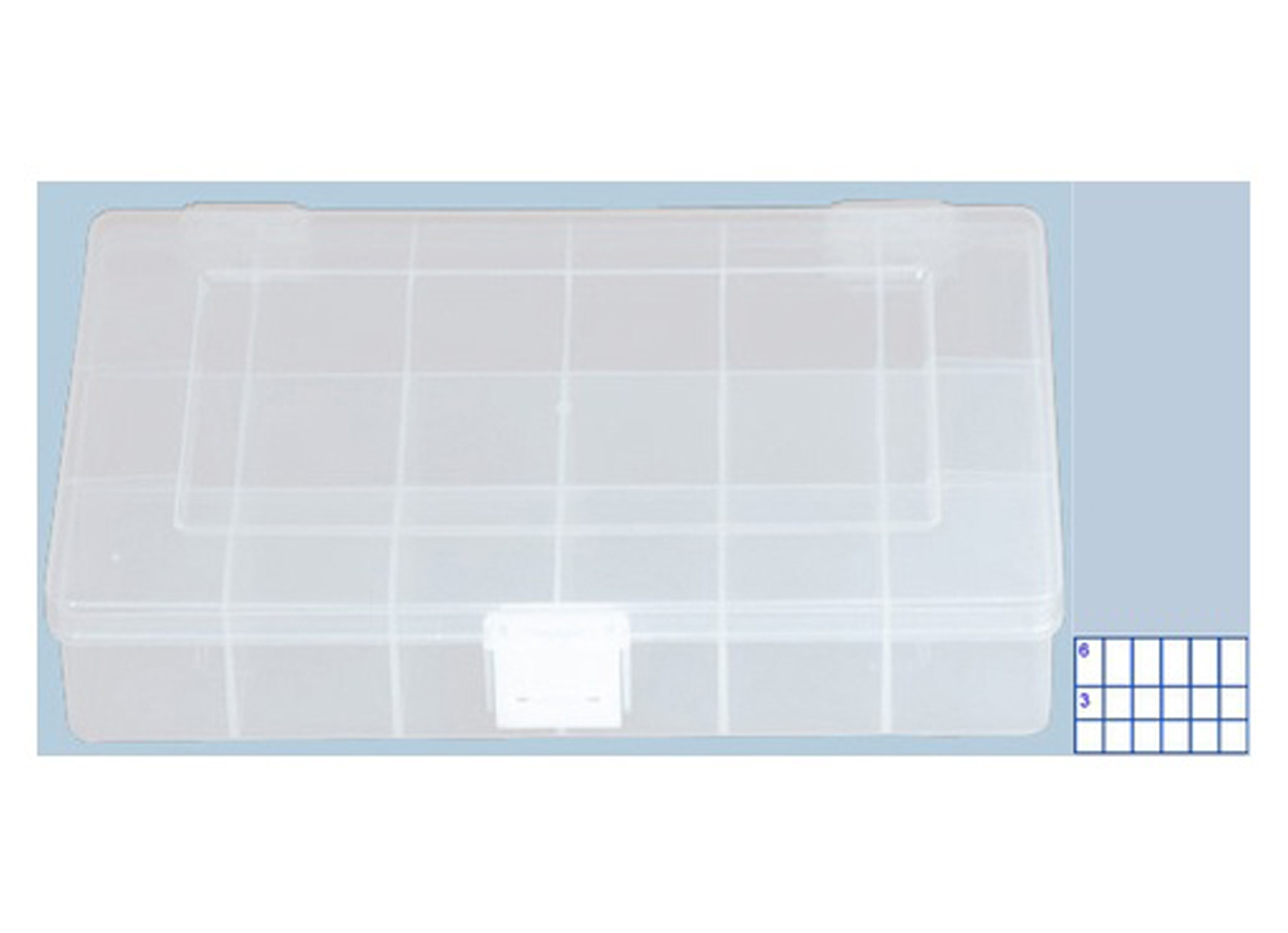 BOITE A ASSORTIMENT EN PP 12 COMPARTIMENTS 170 X 250 X 46 MM TRANSPARENT