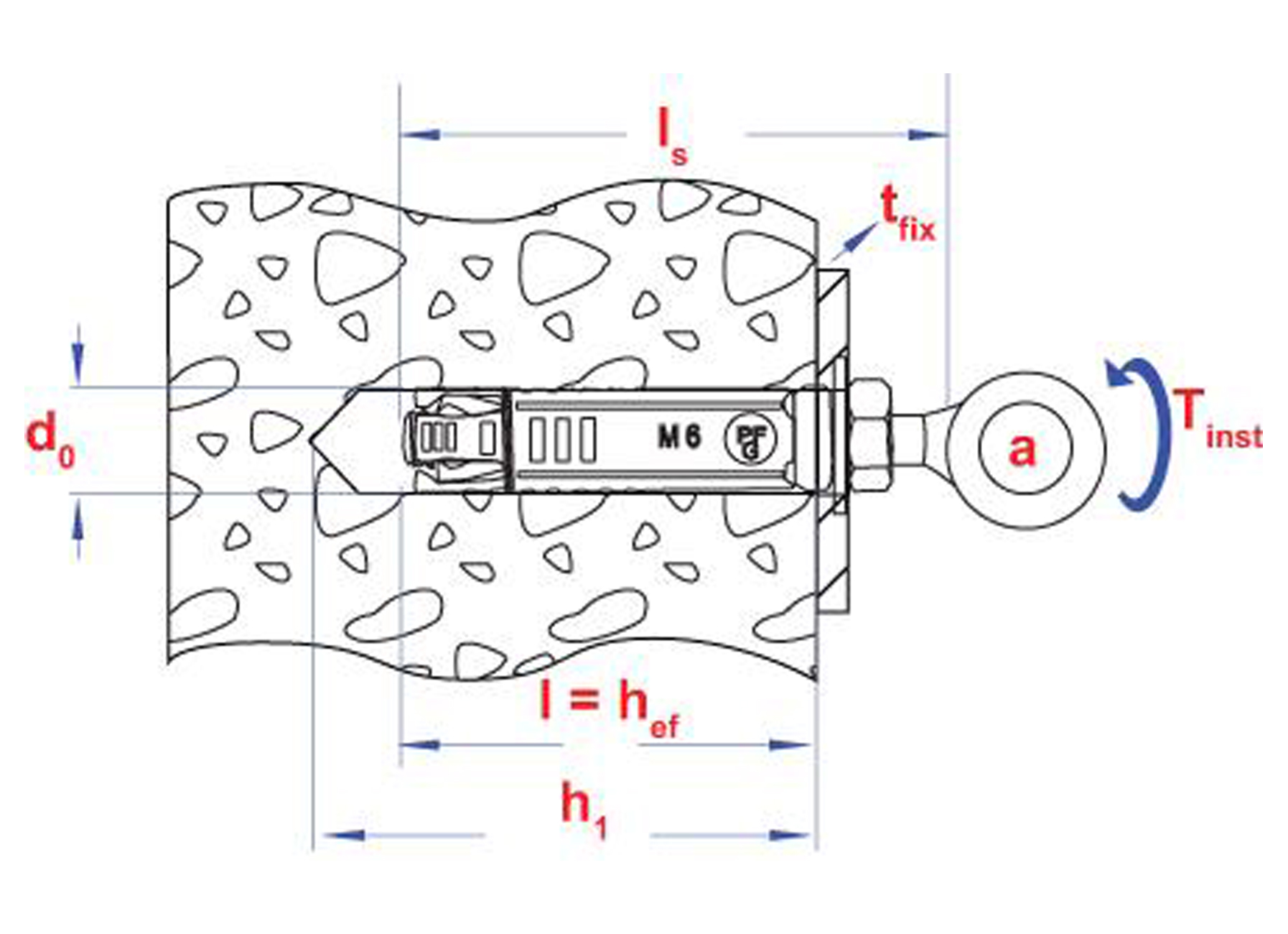 DOUILLE A EXPANSION METALLIQUE PFG+OEILLET - EBF M8X50,00X90MM ZINGUE