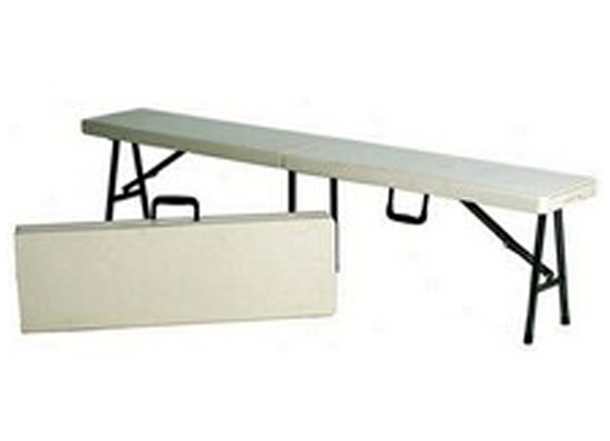 BANC PLIABLE EN PVC BLANCHE