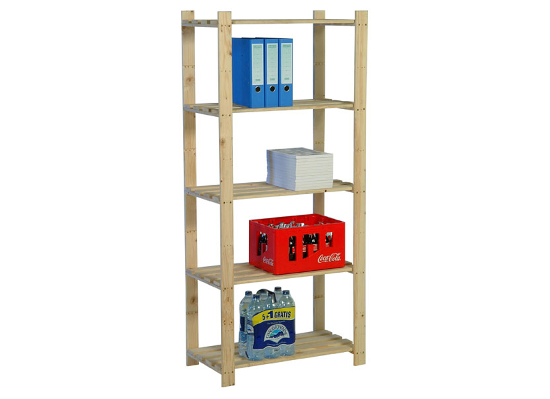 ETAGERE DE RANGEMENT BOIS 175X80X40CM 5 TABLETTES