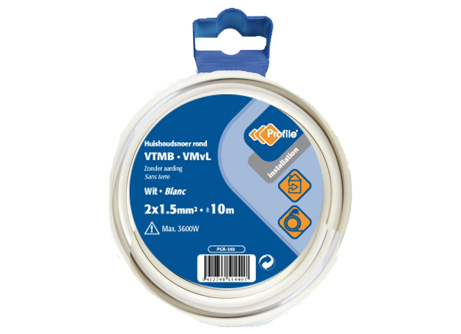 CABLE VTMB 2G1.5MM2 BLANC 10M BLISTER