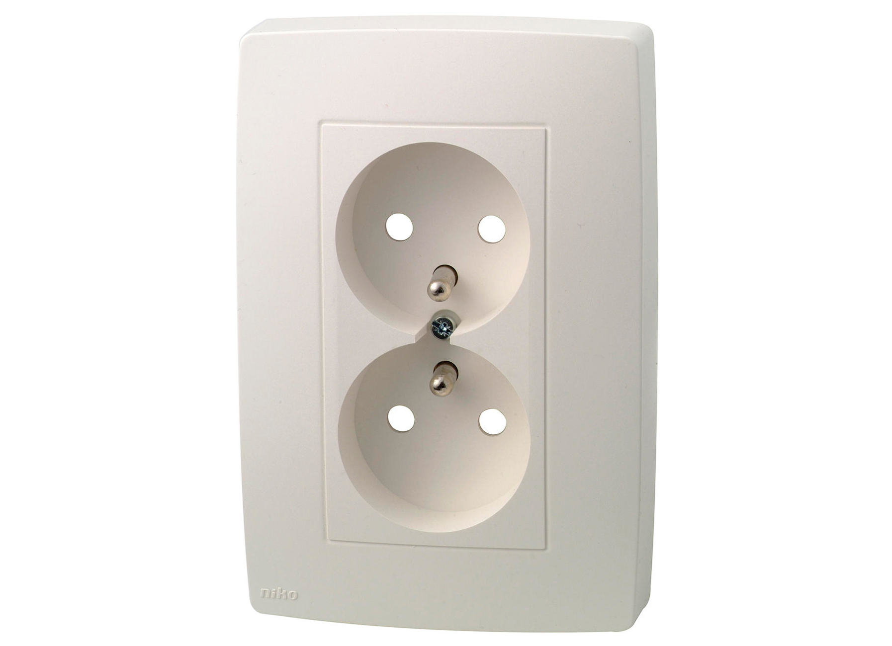 PRISE DOUBLE AVEC TERRE ET SECURITE ORIGINAL WHITE