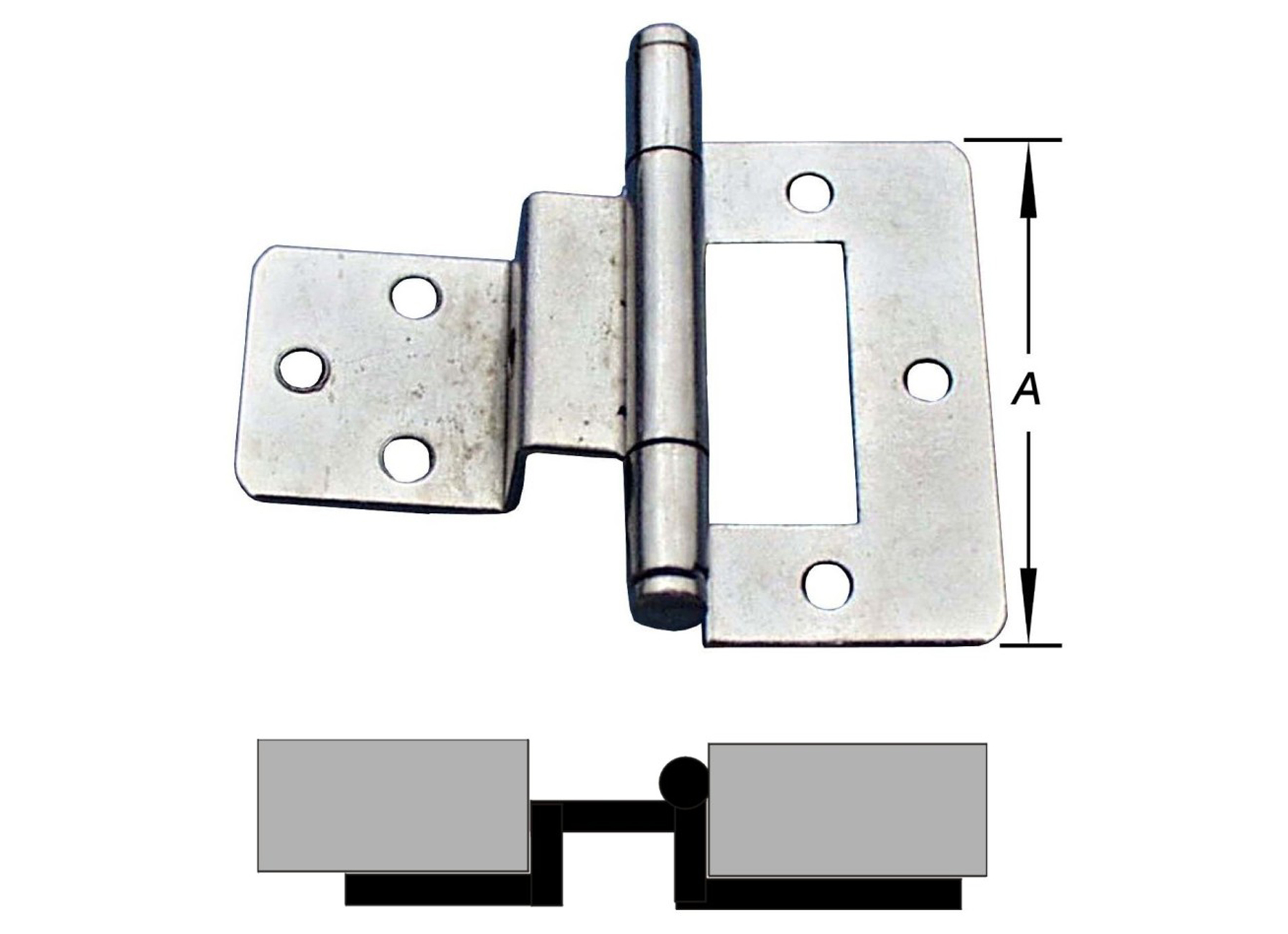 CHARNIERES POUR MEUBLE DE CUISINE DOUBLE COURBE 51X64MM 2 PCS