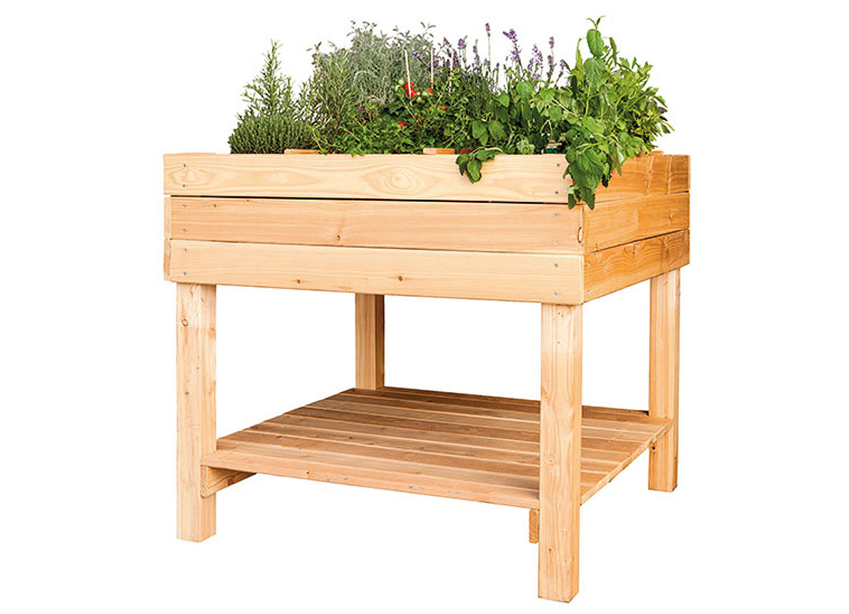 POTAGER EN BOIS SUR PIED 100X100X90CM - MELEZE