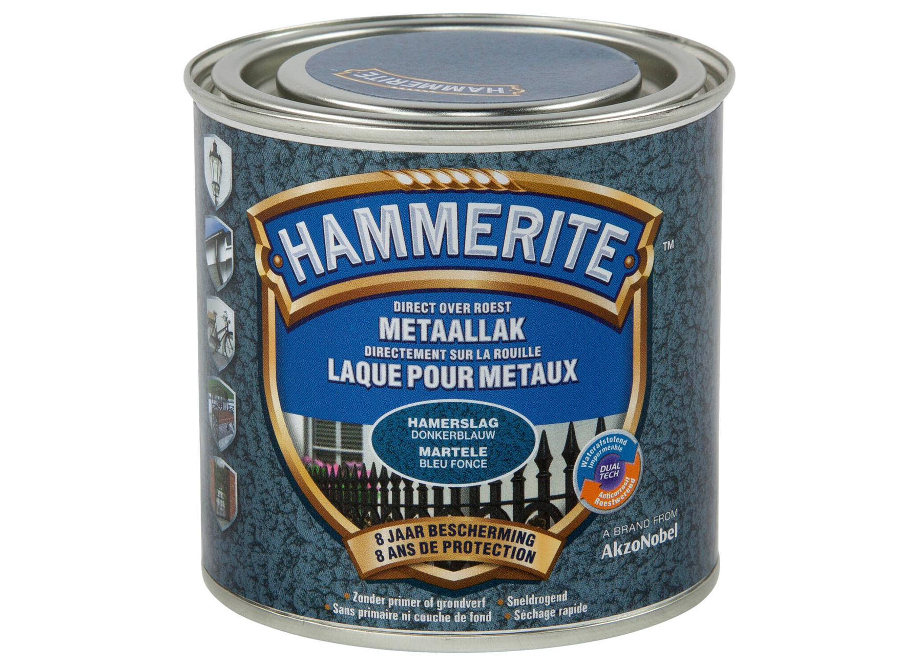 HAMMERITE LAQUE POUR METAUX MARTELEE BLEU FONCE 250ML