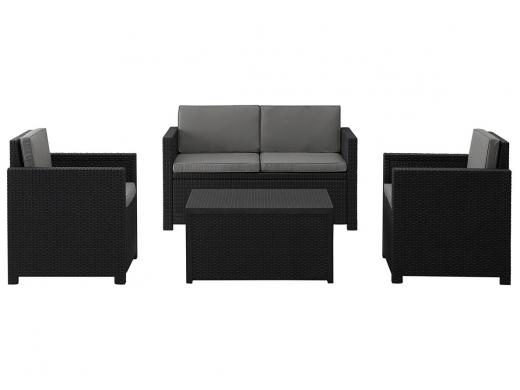 Allibert Ensemble Lounge Monaco + Box A Coussins Anthracite - jardin ... Allibert Ensemble Lounge Monaco + Box A Coussins Anthracite - jardin ...