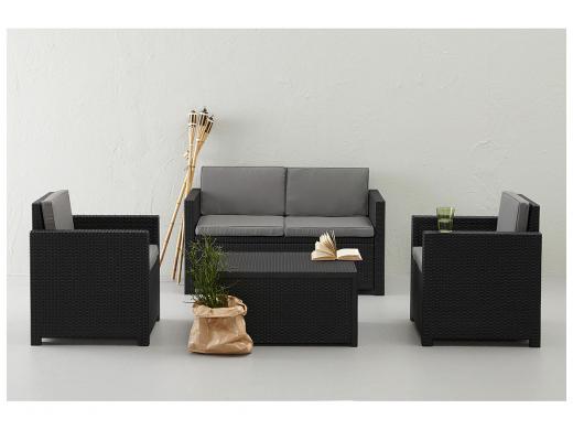 Allibert Ensemble Lounge Monaco + Box A Coussins Anthracite - jardin ... Allibert Ensemble Lounge Monaco + Box A Coussins Anthracite - jardin ...