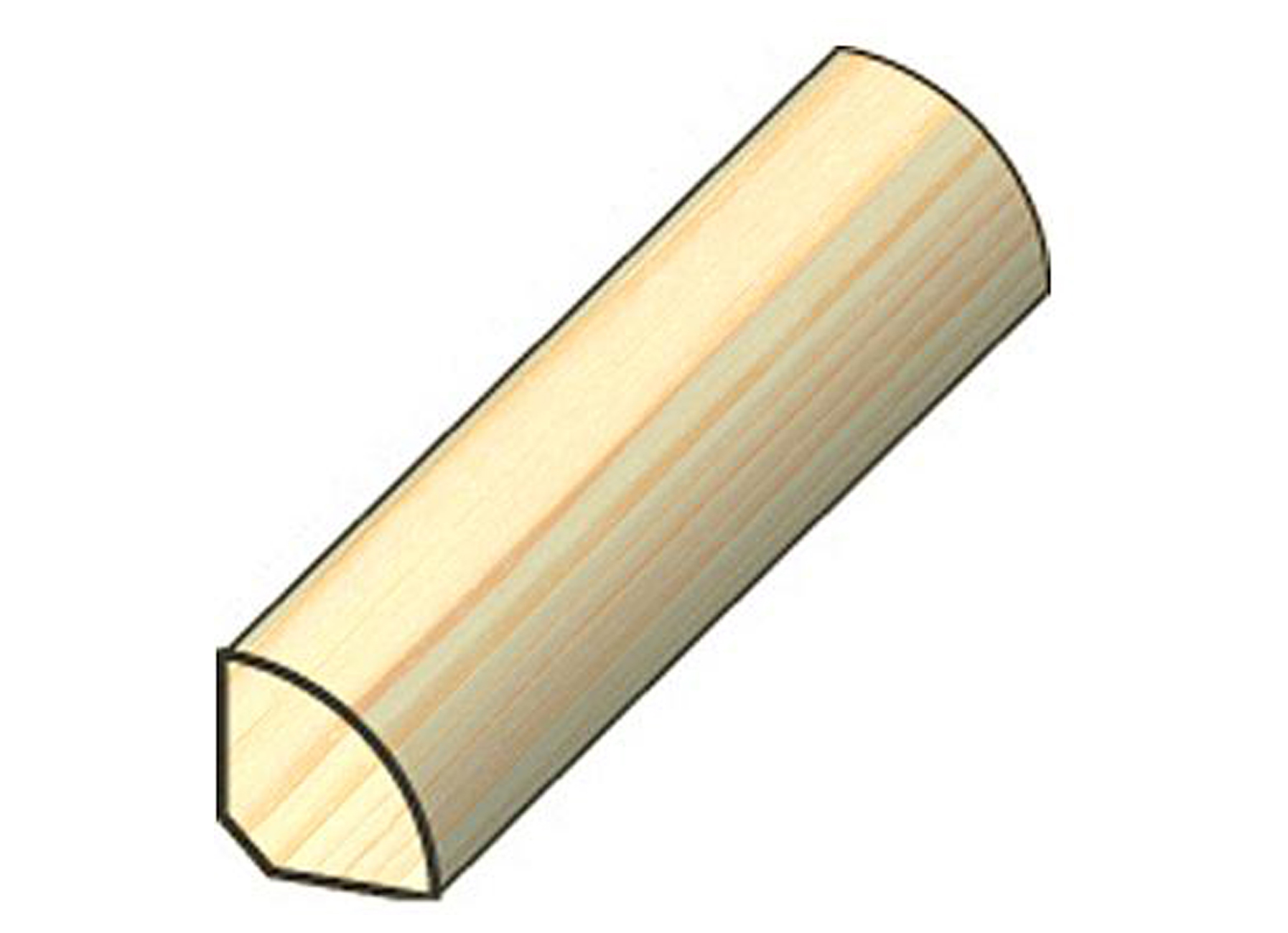 LATTE EN QUART DE ROND SAPIN ROUGE 11X11MM L=240CM