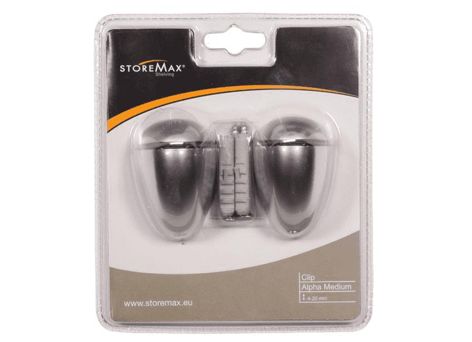 CLIP ALPHA SUPPORT POUR ETAGERES MEDIUM 4-20MM ALU 2 PIECES