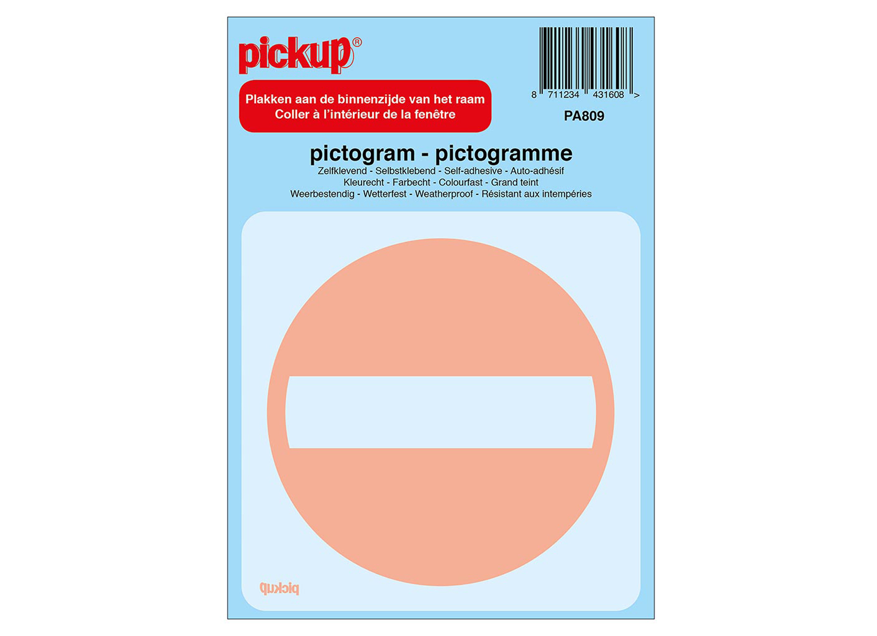 PICTOGRAM ACHTER GLAS 10X10CM VERBODEN TOEGANG