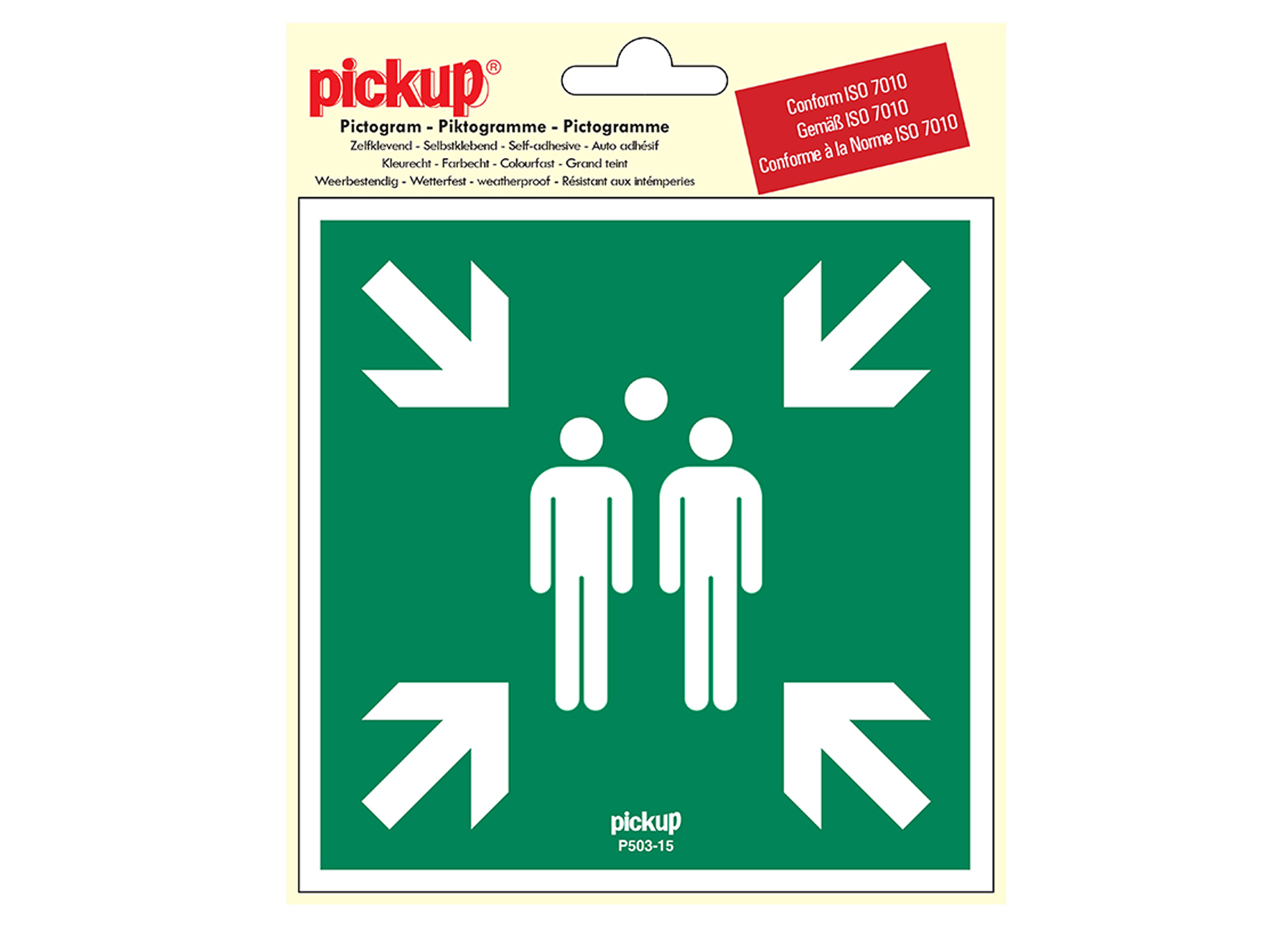 PICTOGRAM VINYL 15X15CM VERZAMELPLAATS BIJ EVACUATIE