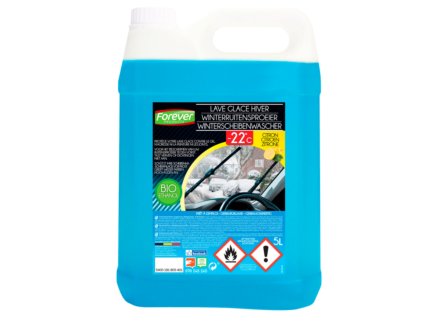 LAVE GLACE HIVER -22° BIOETHANOL 5L
