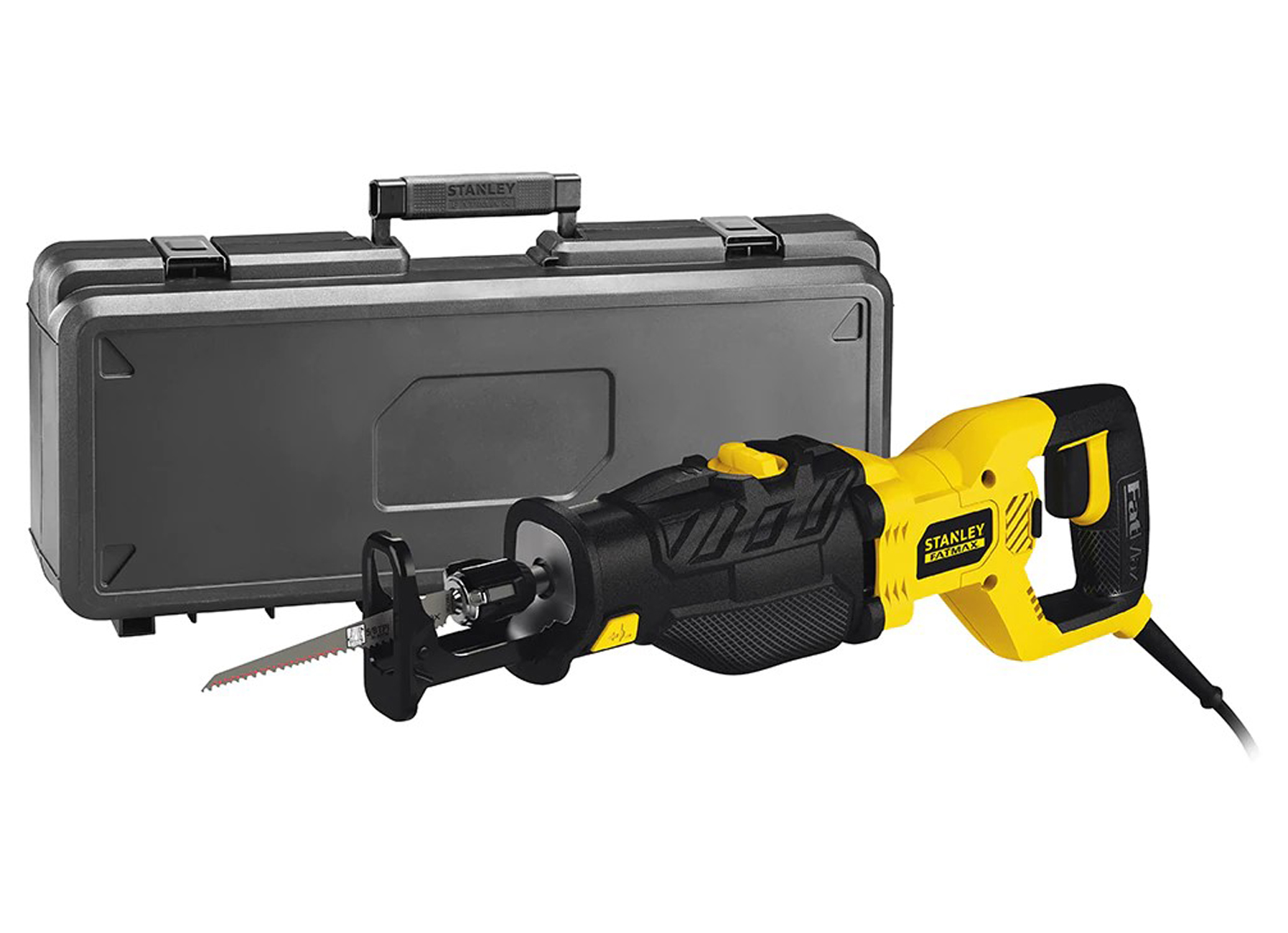STANLEY SCIE SABRE 1050W FME365K + LAME POUR BOIS + COFFRE