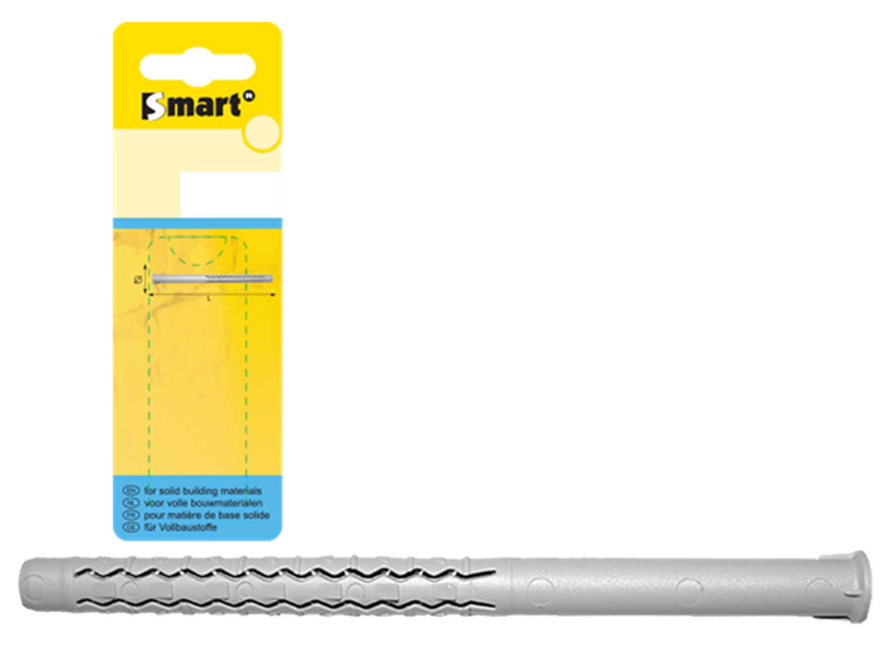 CHEVILLE NYLON POUR CHASSIS SANS VIS Ø10,00X80MM GRIS