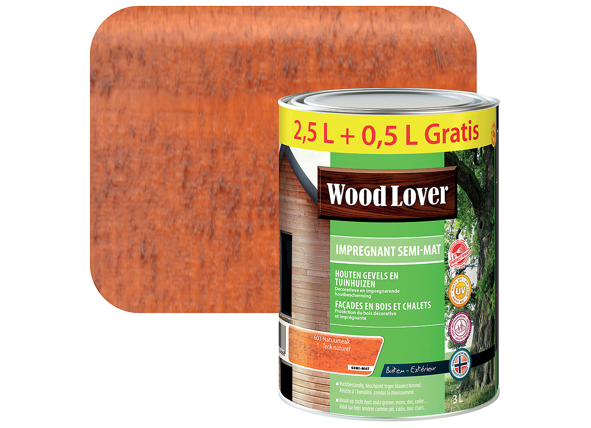 WOODLOVER IMPREGNANT SEMI-MAT 3L TEAK NATURE 603