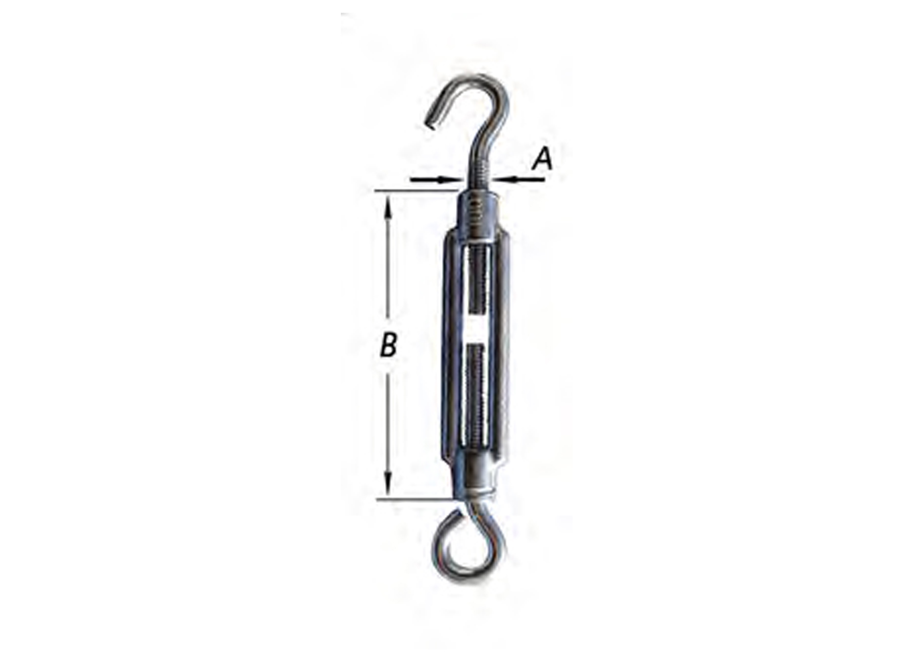 KABELSPANNER HAAK+OOG RVS M6X90MM