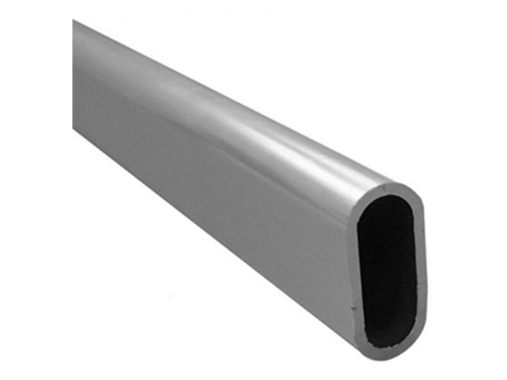 TUBE GARDE-ROBE OVALE ALU ANODISE ARGENT 1,23M