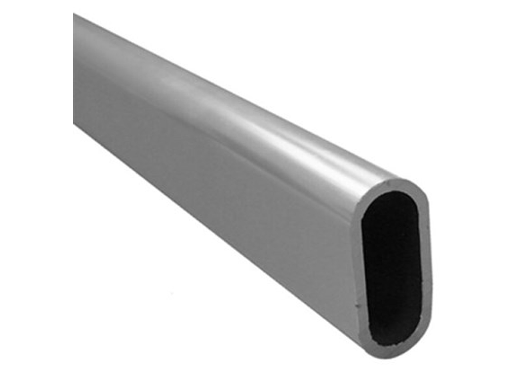 TUBE GARDE-ROBE OVALE ALU ANODISE ARGENT 1,63M