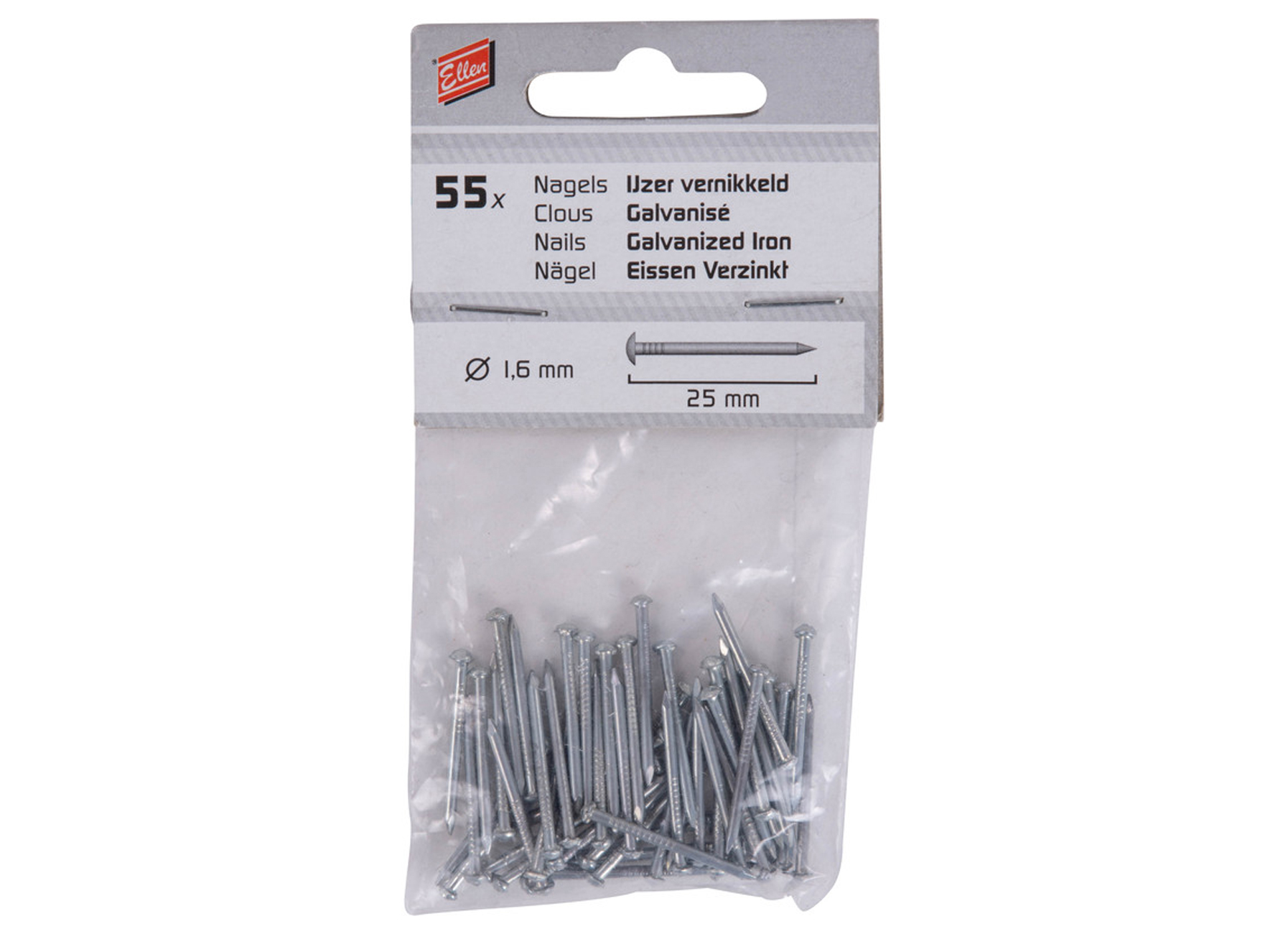 CLOUS POUR PROFIL DE CALFEUTREMENT NICKELES Ø1,6X25MM 55 PC