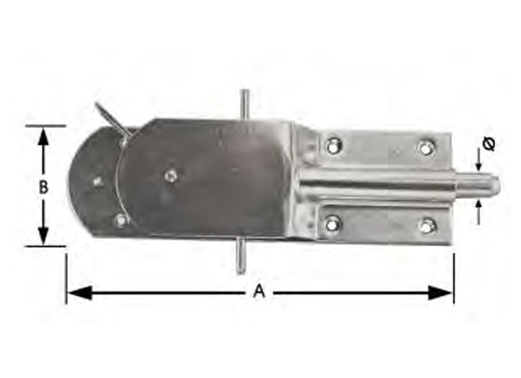 VERROU D'ETABLE LOURD ZINGUE 205MM