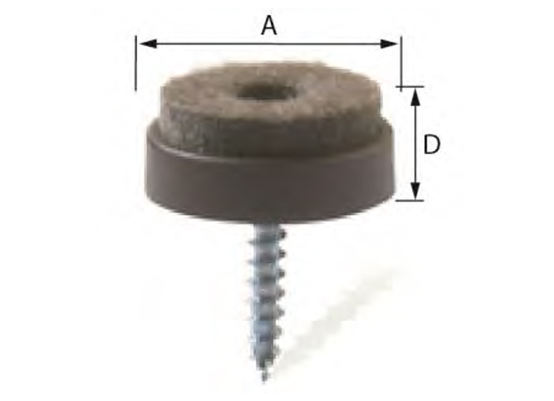 PATINS A VISSER BASE FEUTRE BRUN Ø24M 8 PC