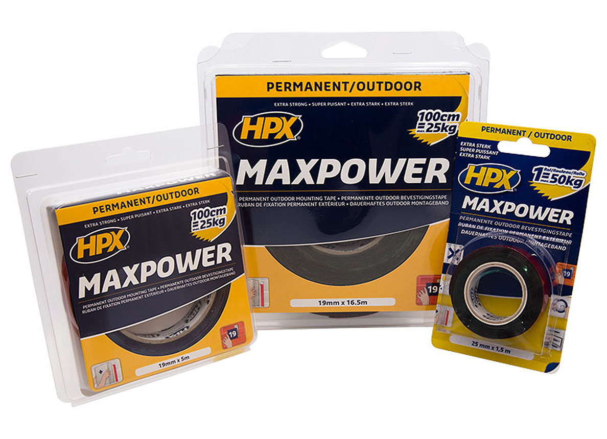 HPX MAXPOWER OUTDOOR NOIR 25MM X 1,5M