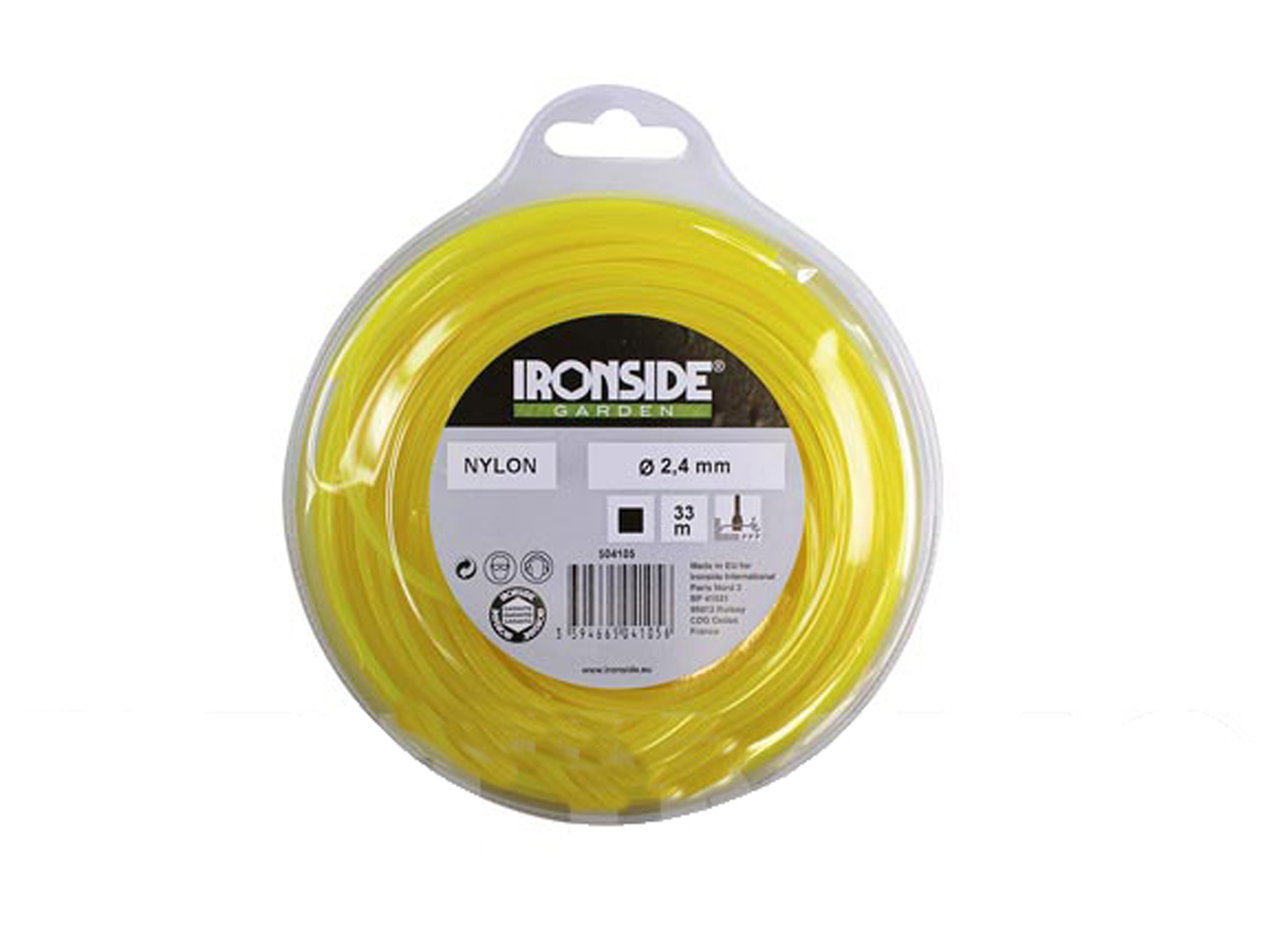 BOBINE DE FIL NYLON CARRE Ø2,4MM L=33M JAUNE
