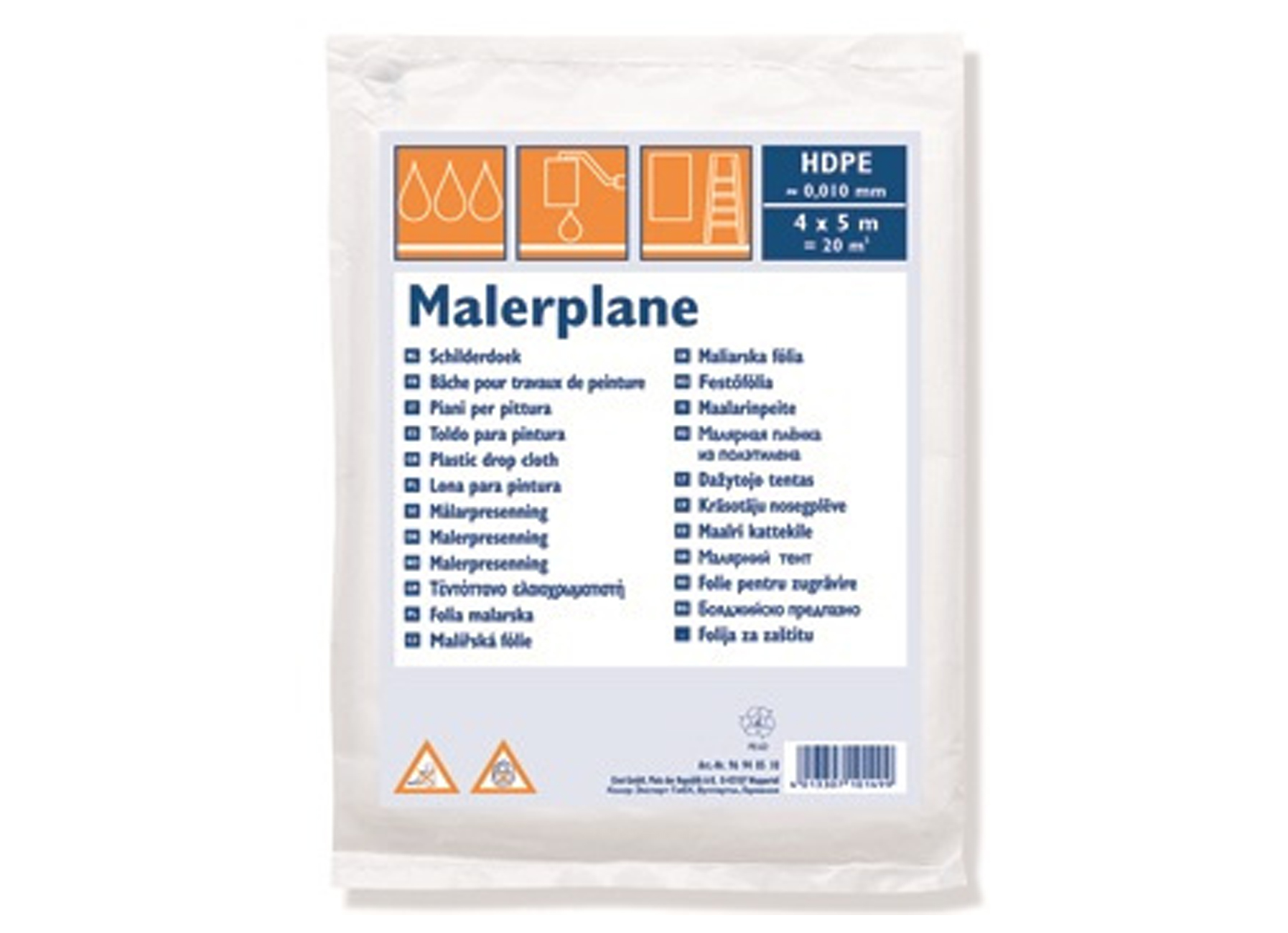 SCHILDERSFOLIE HDPE 10µ 20M² ( 4X5M ) TRANSPARANT